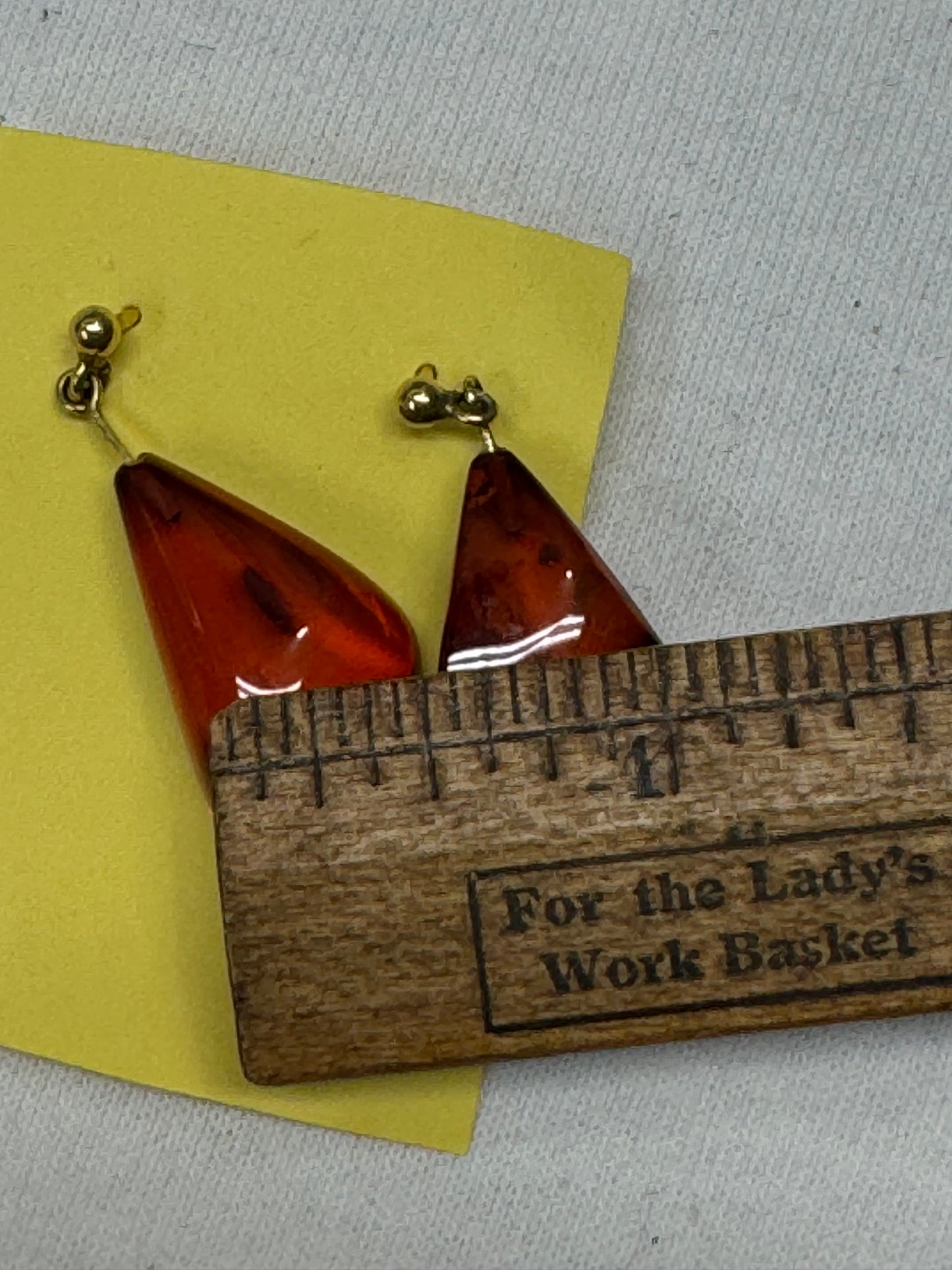 Vintage Amber Earrings Gold Filled