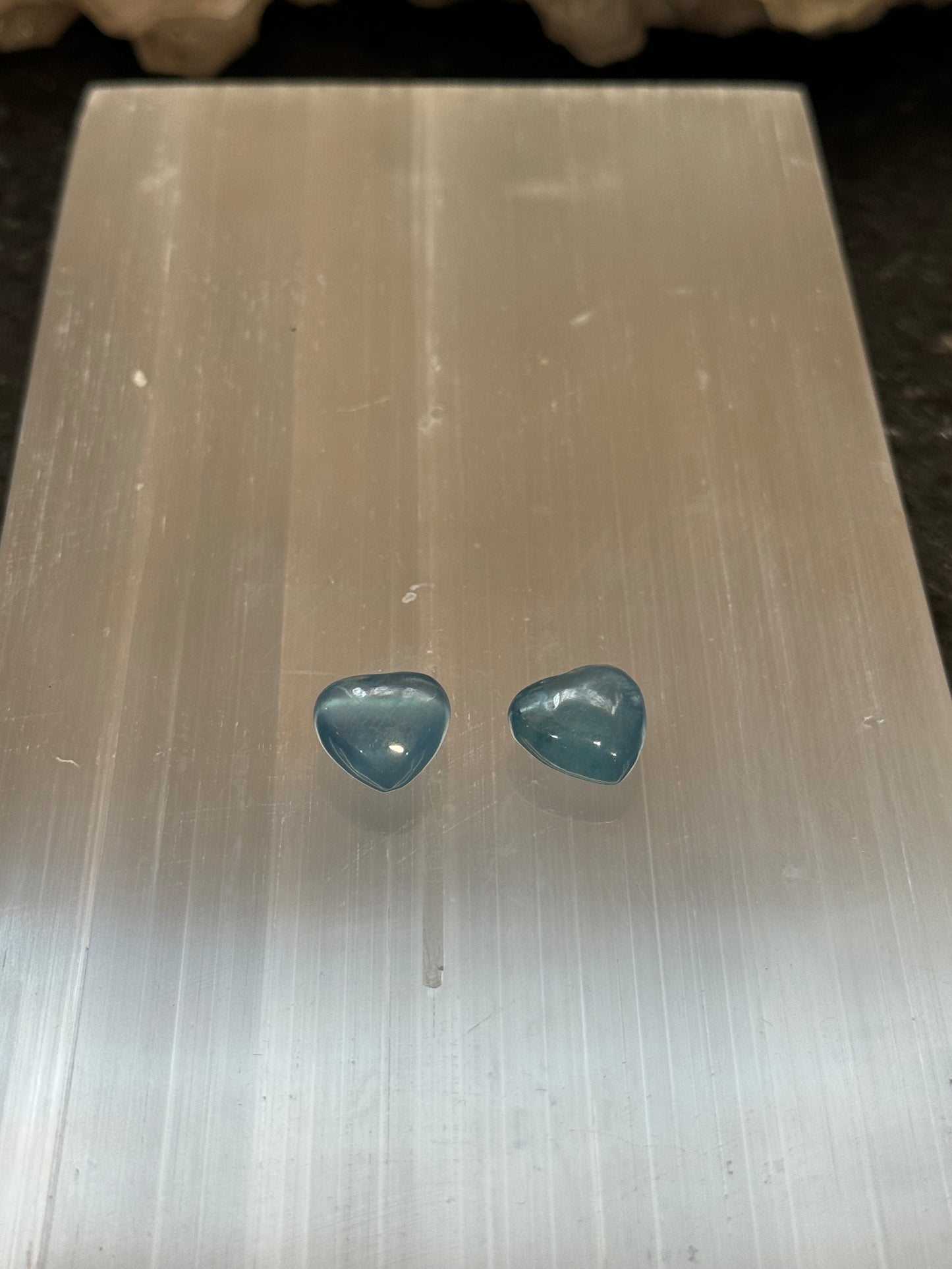 Aquamarine Hearts Set of 2