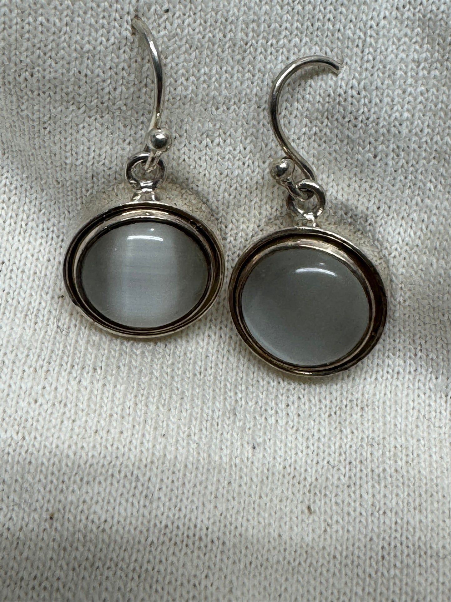 Cats Eye Sterling Crystal Earrings