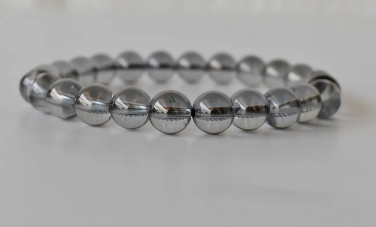 Aura Quartz Smokey Quartz Bracelet - you are shielded protected and illuminated by light