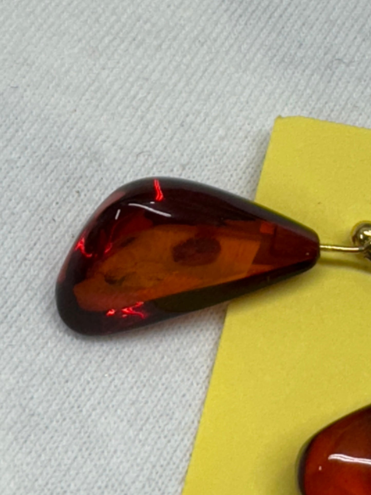 Vintage Amber Earrings Gold Filled