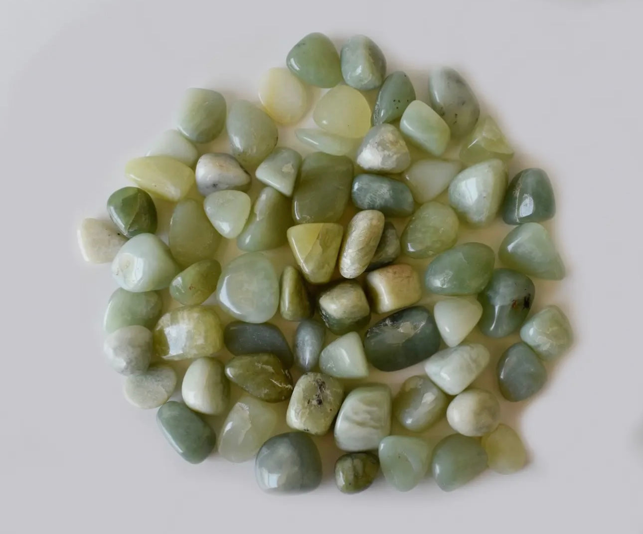 5 Prehnite Crystal Tumbles