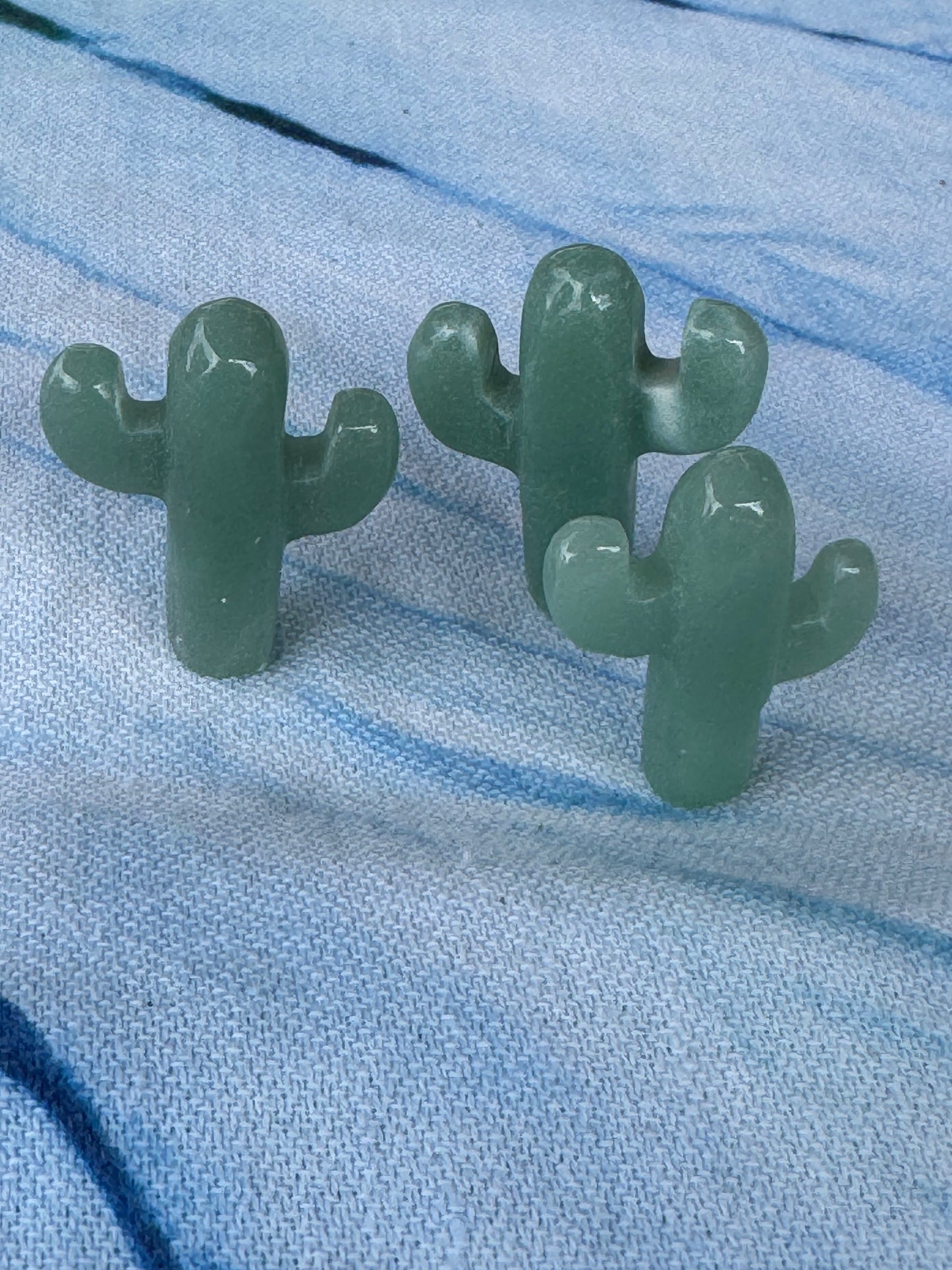 Green Aventurine Crystal Cactus Figure 1 Piece