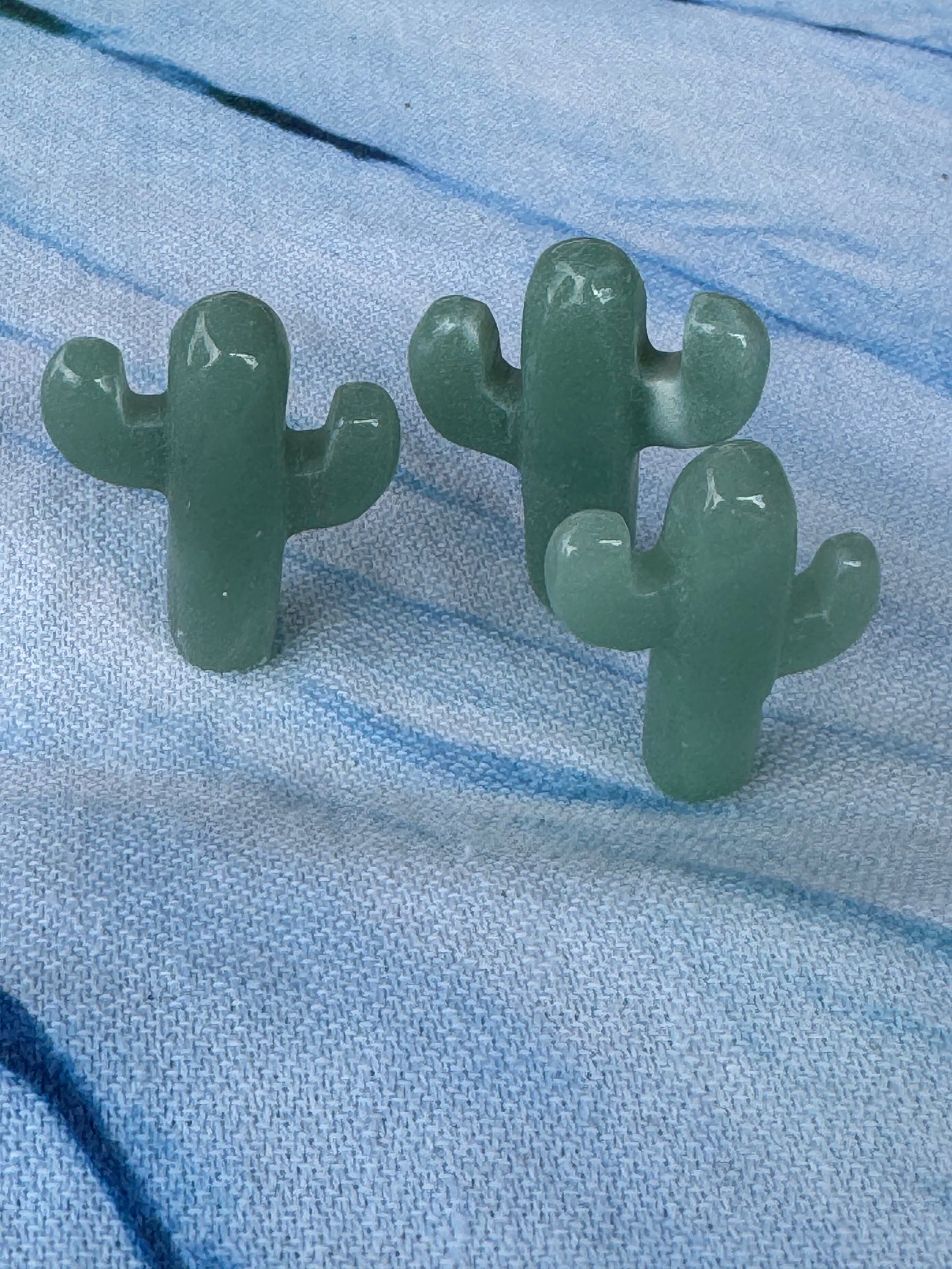 Green Aventurine Crystal Cactus Figure 1 Piece