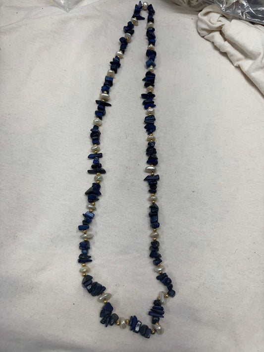 Lapis and Fresh Water Pearl Necklace