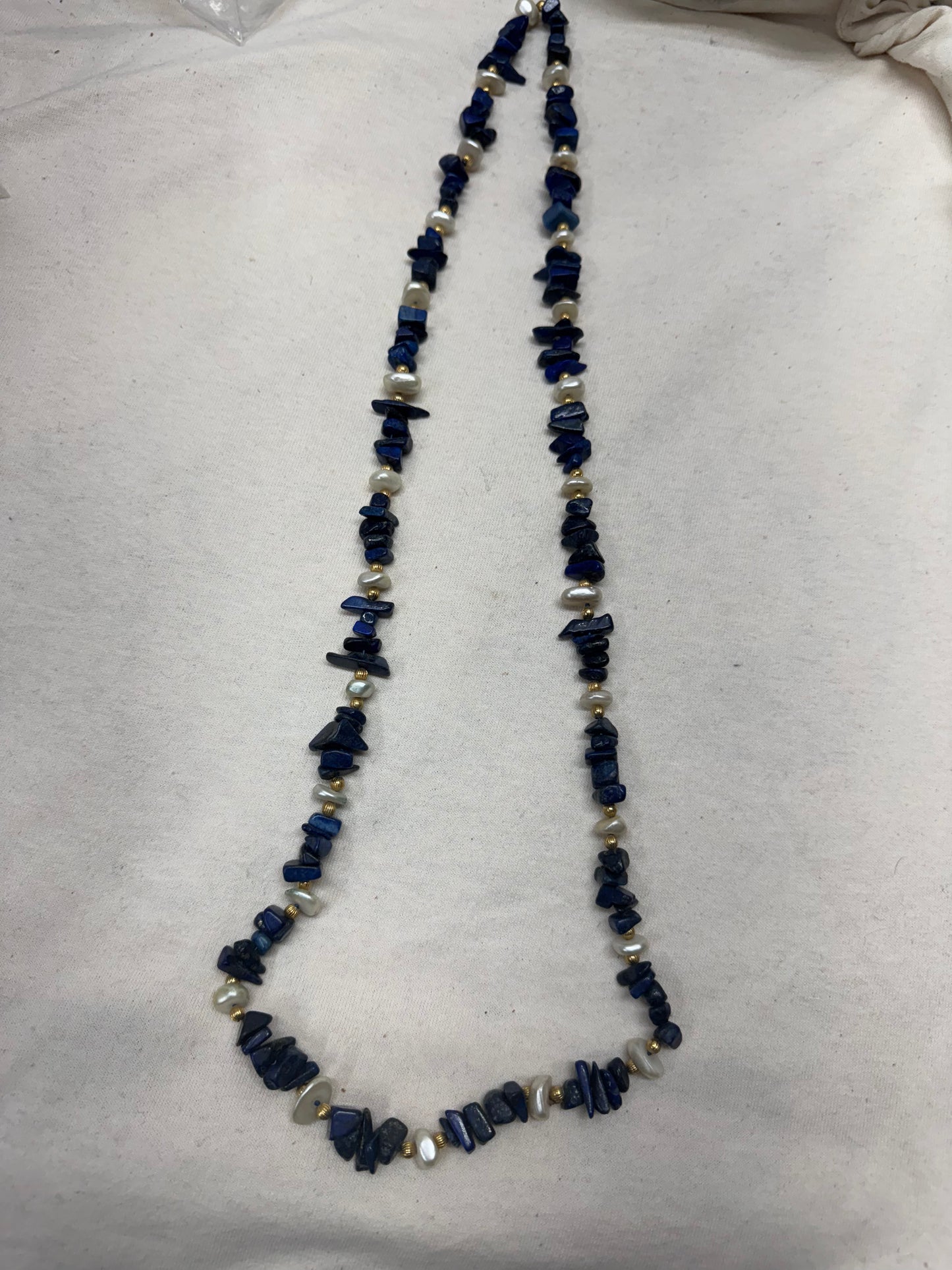 Lapis and Fresh Water Pearl Necklace