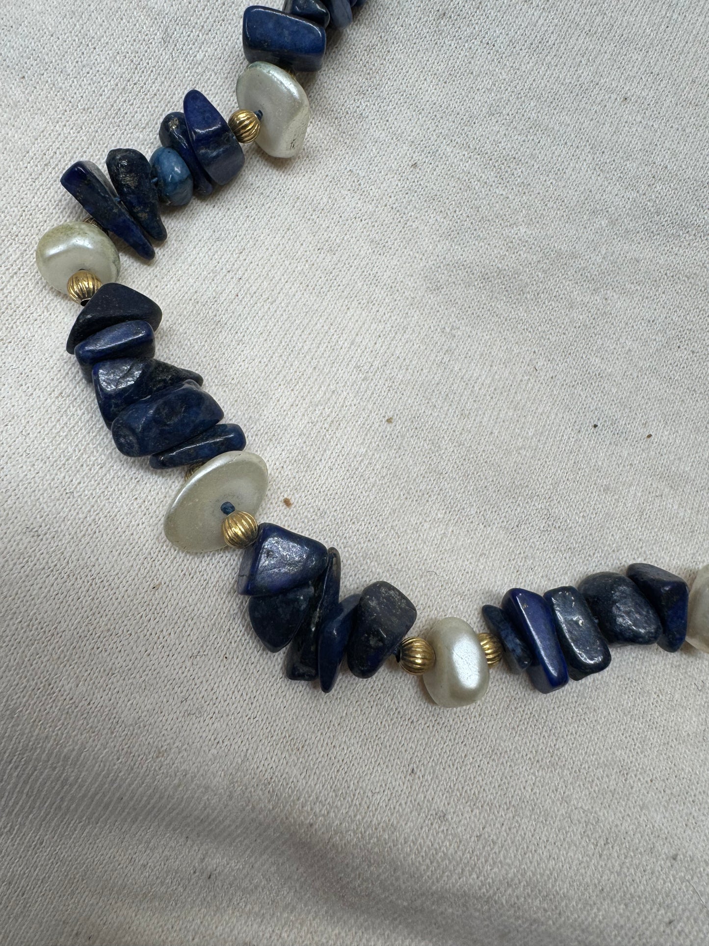 Lapis and Fresh Water Pearl Necklace