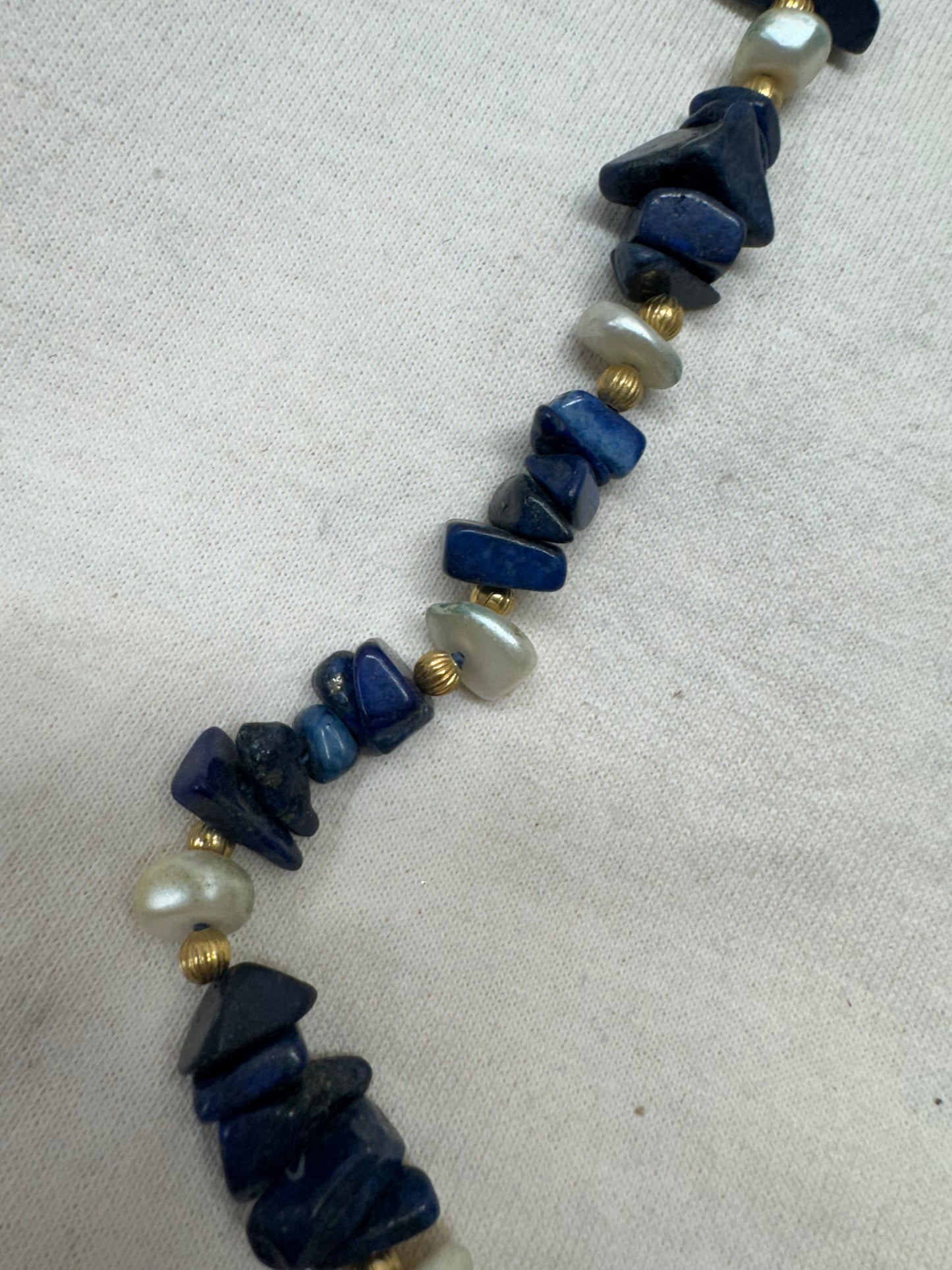 Lapis and Fresh Water Pearl Necklace