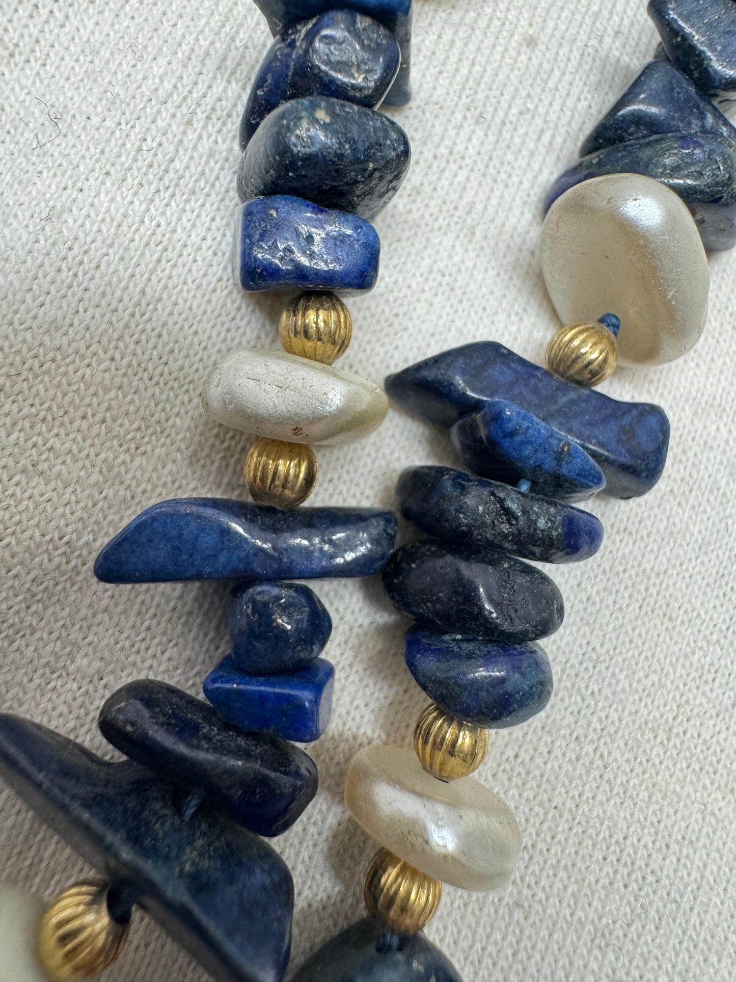 Lapis and Fresh Water Pearl Necklace