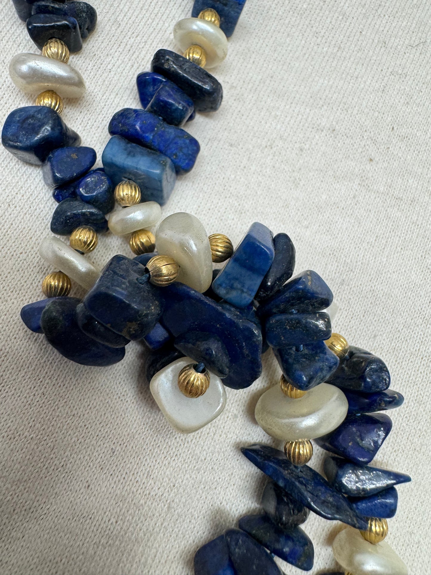 Lapis and Fresh Water Pearl Necklace