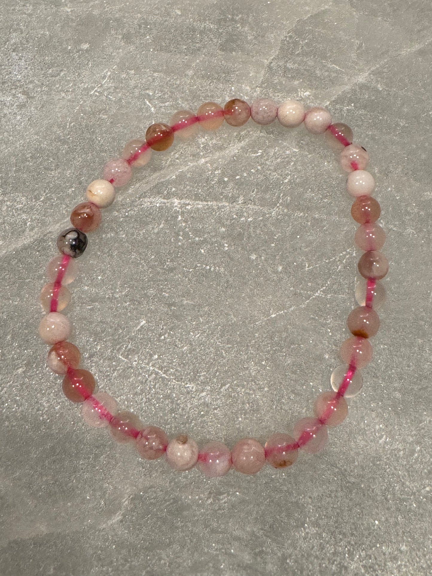 Flower Agate 4mm Bracelet
