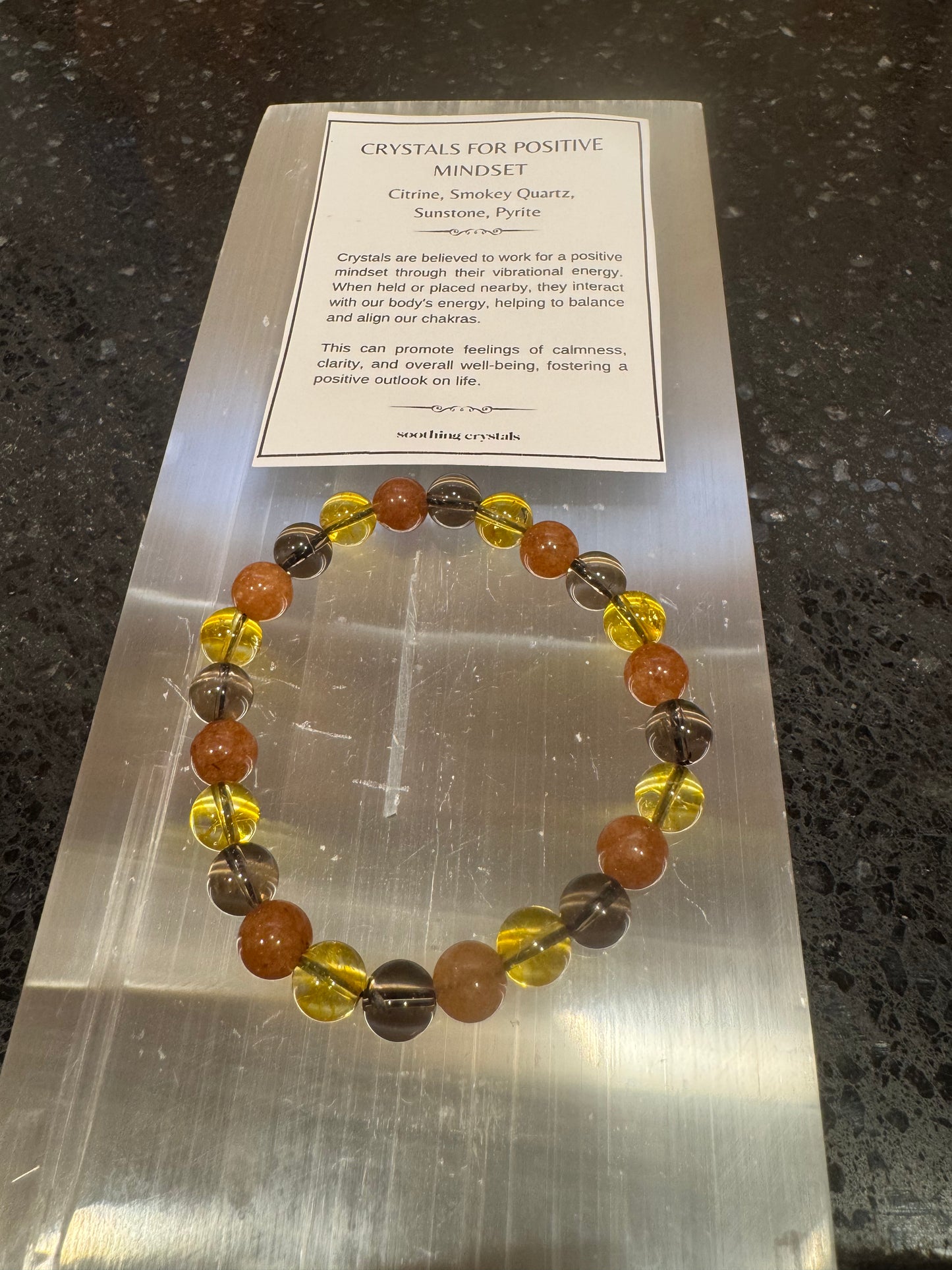 Radiate Positivity Positive Mindset Crystal Bracelet Intention Bracelet