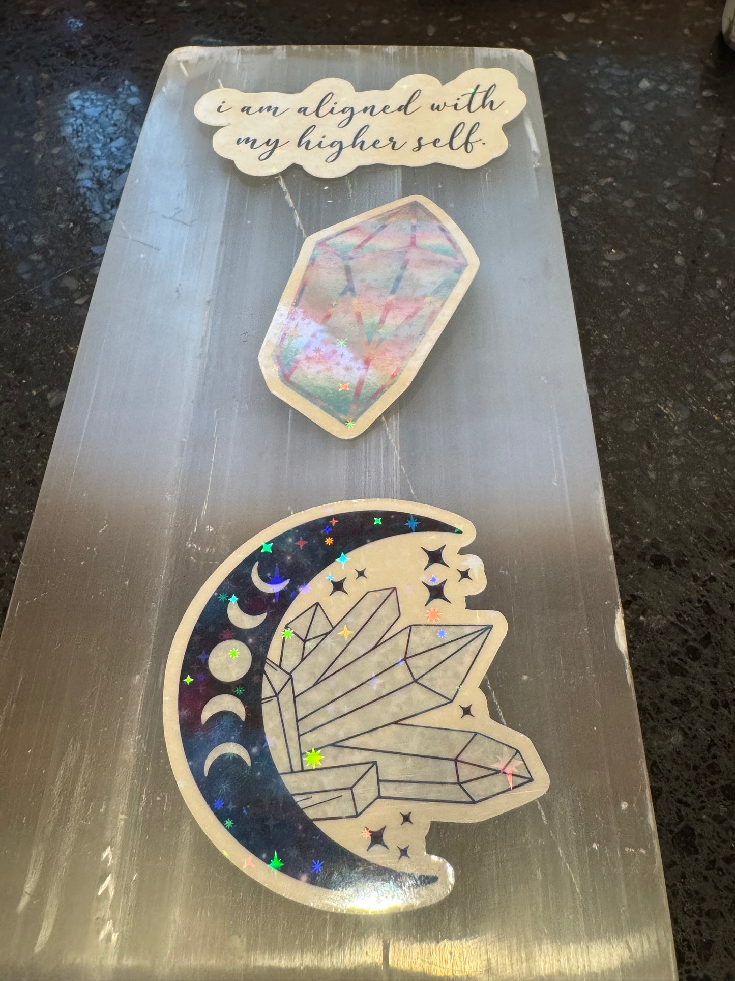 Celestial moon phases moon crystal holographic sticker