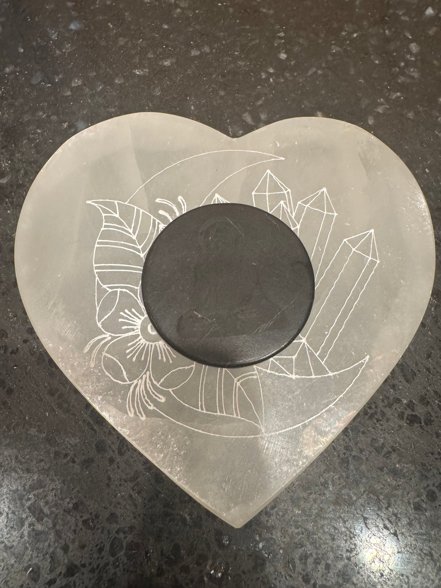 Shungite EMF Protection Laptop IPad Tile Engraved Buddha 40mm