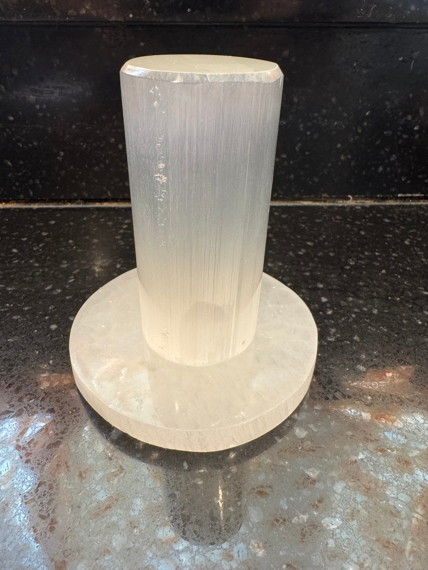 Selenite Crystal Charging Station 2 Piece Set Selenite Plate and Harmonizer