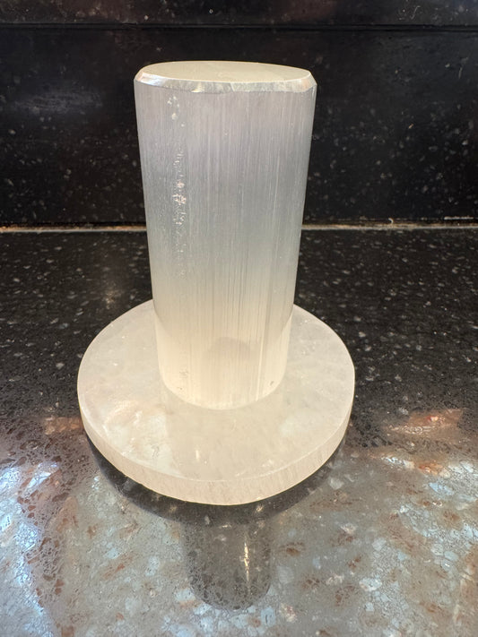 Selenite Crystal Charging Station 2 Piece Set Selenite Plate and Harmonizer
