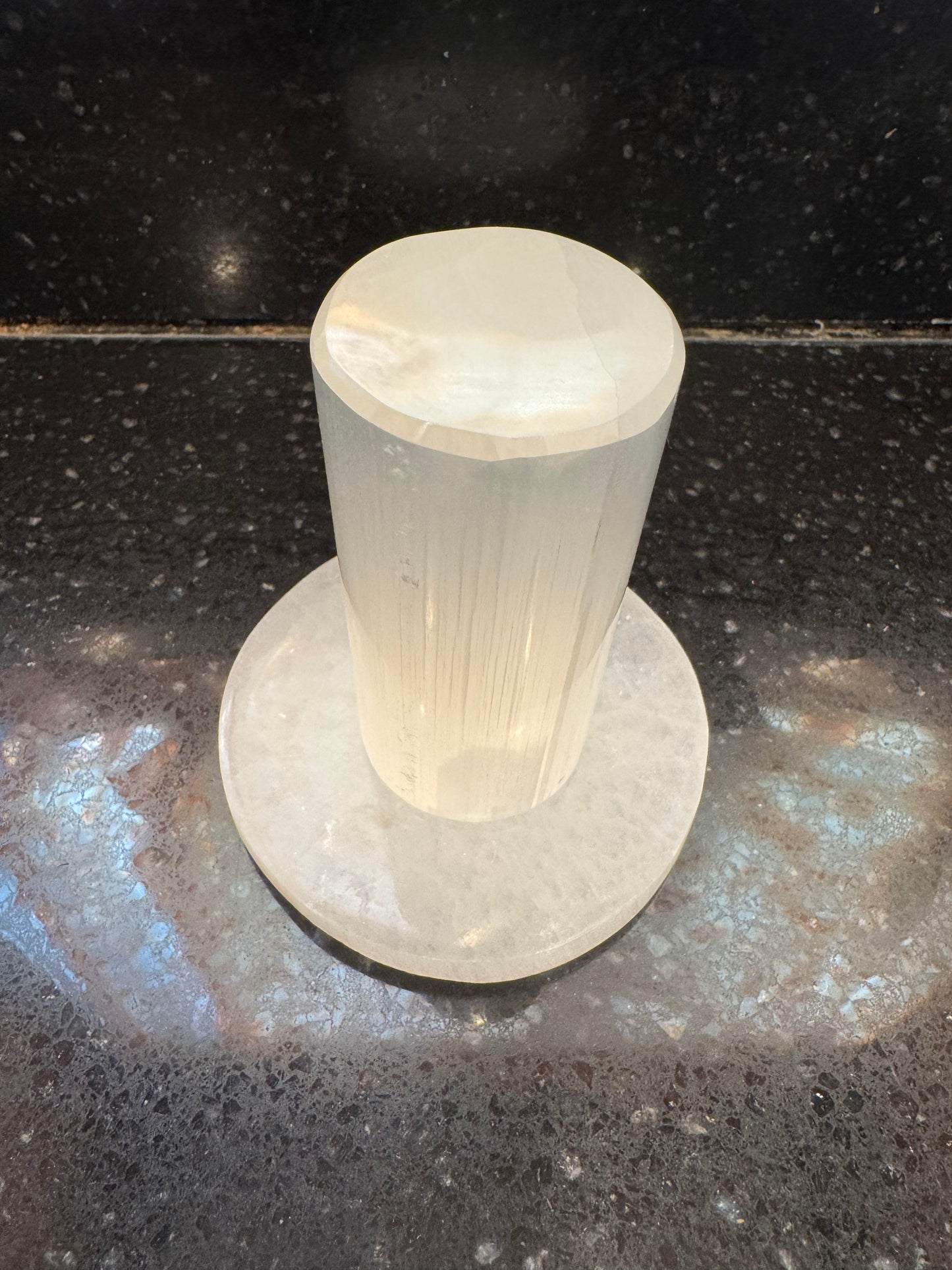 Selenite Crystal Charging Station 2 Piece Set Selenite Plate and Harmonizer