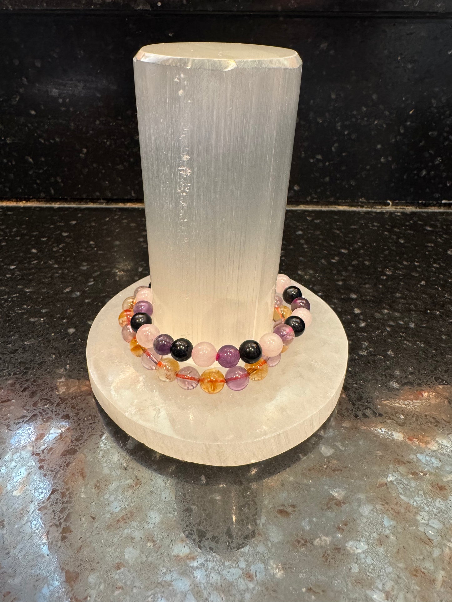 Selenite Crystal Charging Station 2 Piece Set Selenite Plate and Harmonizer