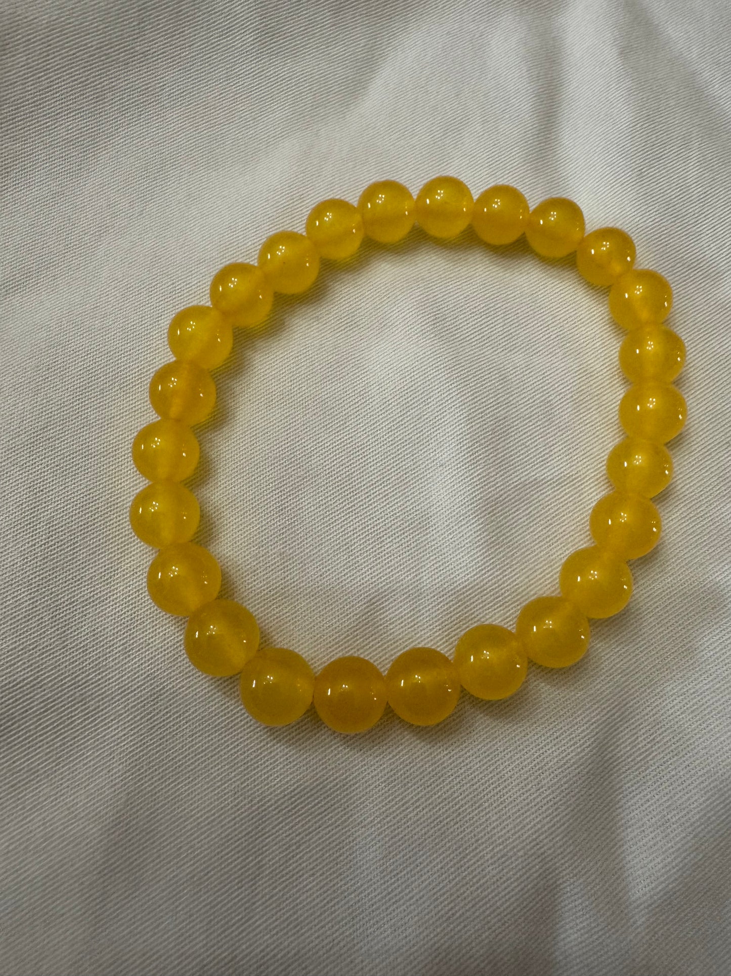 Round Beads Bracelet | Yellow Jade | Gemstone Bracelet