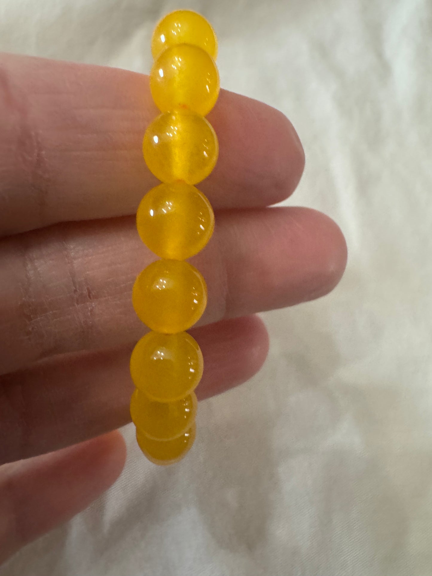 Round Beads Bracelet | Yellow Jade | Gemstone Bracelet