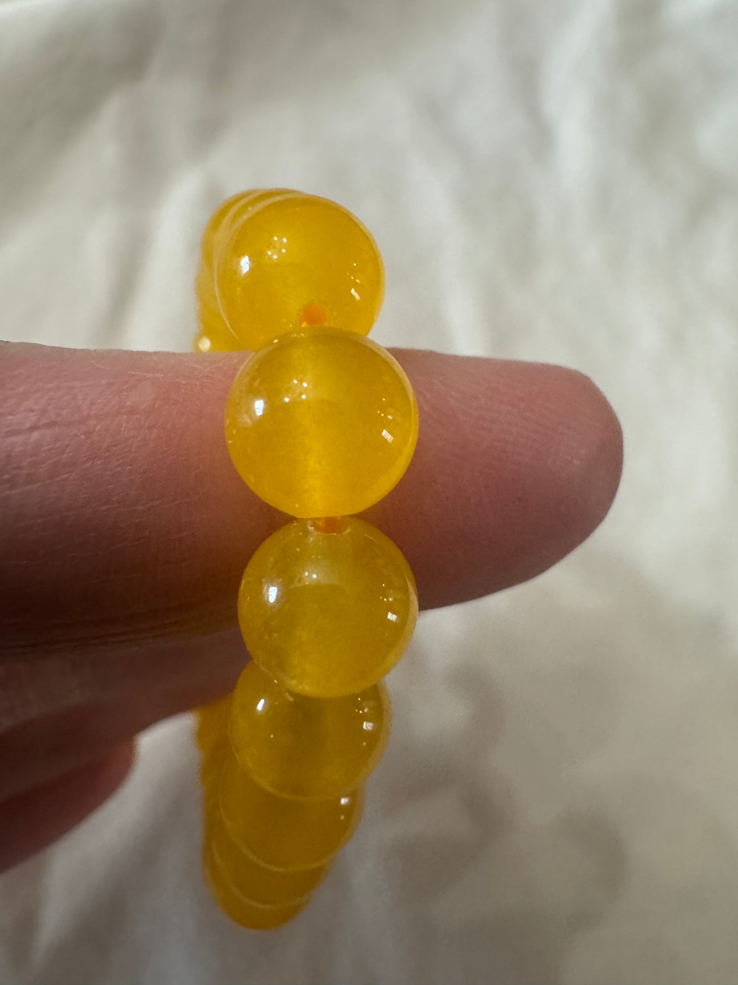 Round Beads Bracelet | Yellow Jade | Gemstone Bracelet