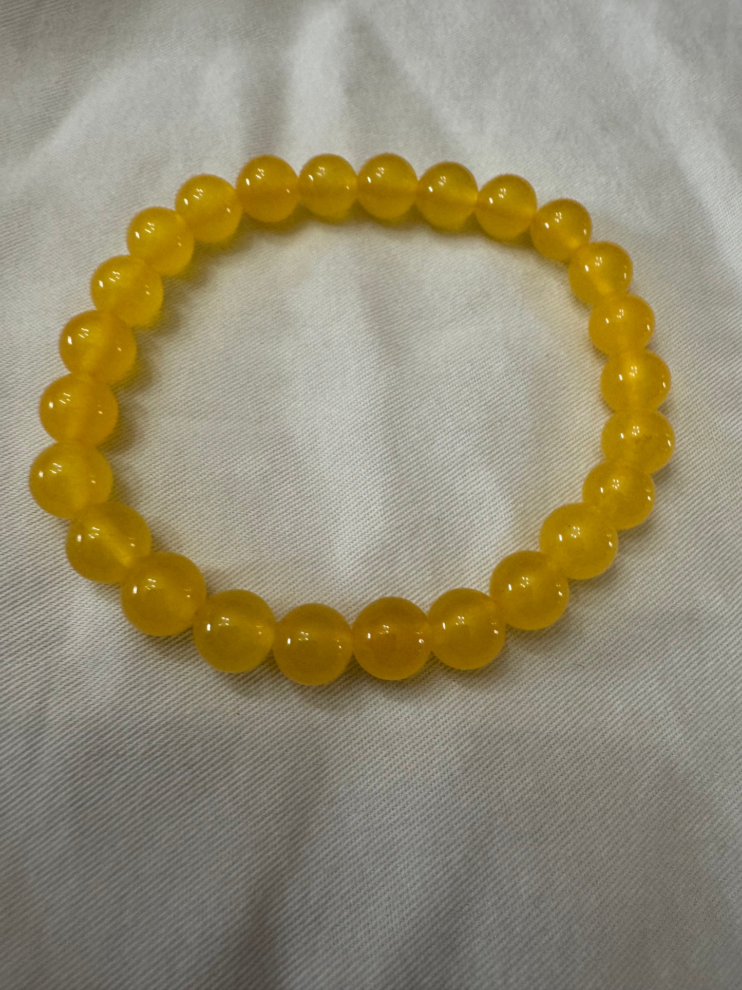 Round Beads Bracelet | Yellow Jade | Gemstone Bracelet