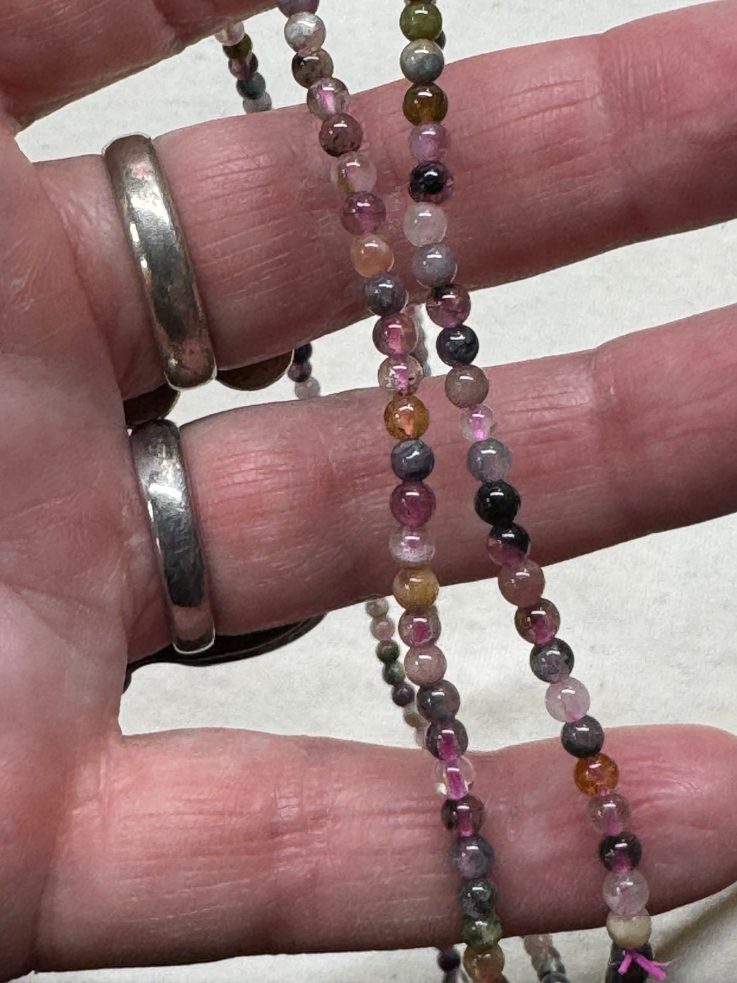 Watermelon Tourmaline Wrapping Bracelet or Necklace Stretch String