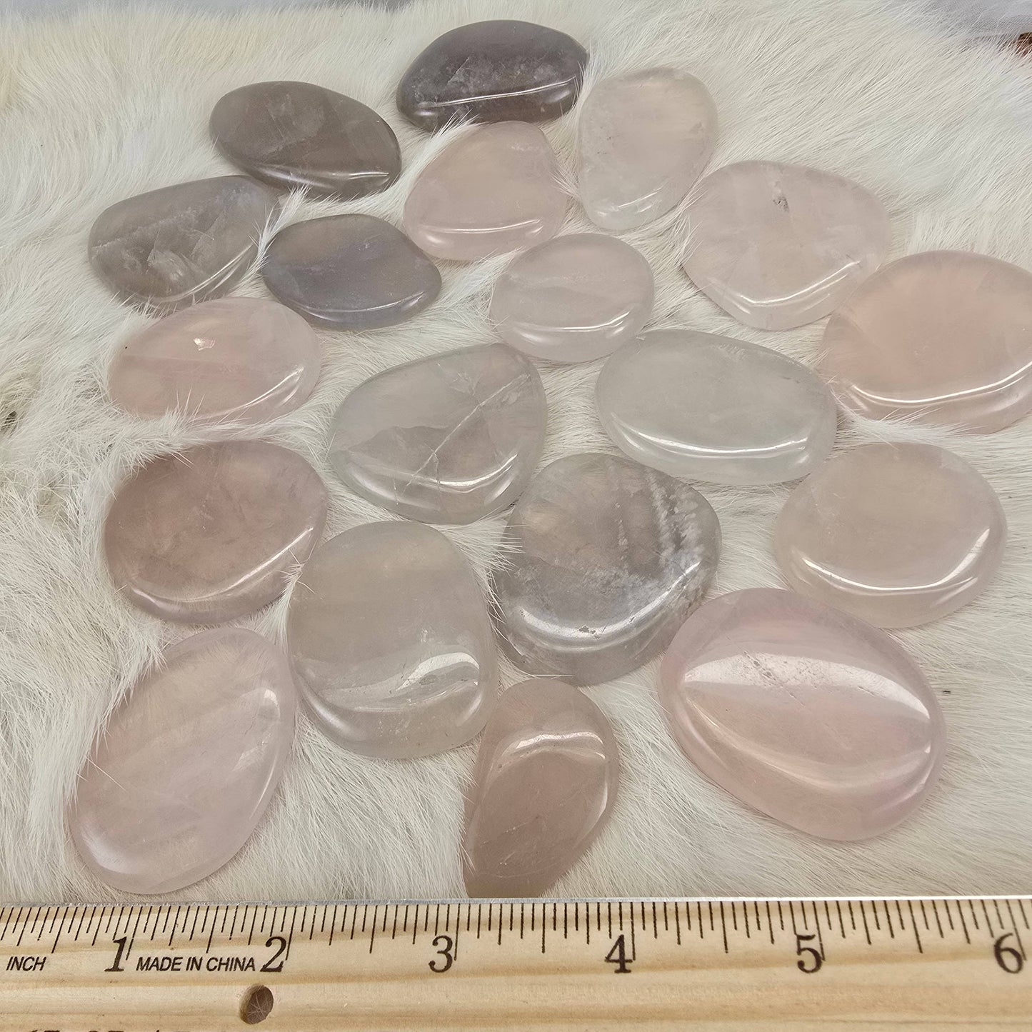 Blue Rose Quartz Crystal Flat Pocket Palm Stone 1 Piece