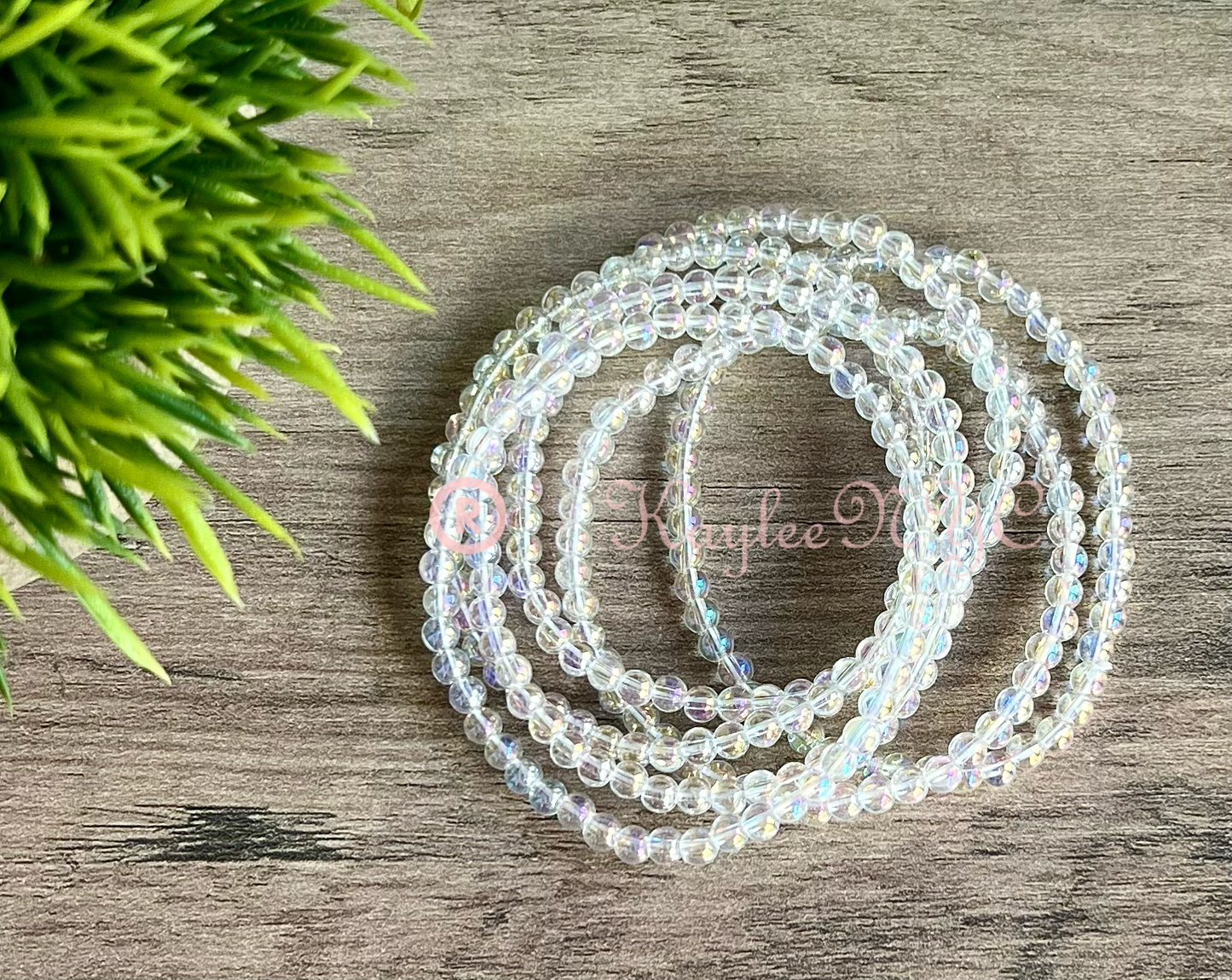 Angel Aura Quartz 4mm 7.5” Crystal Stretch Bracelet