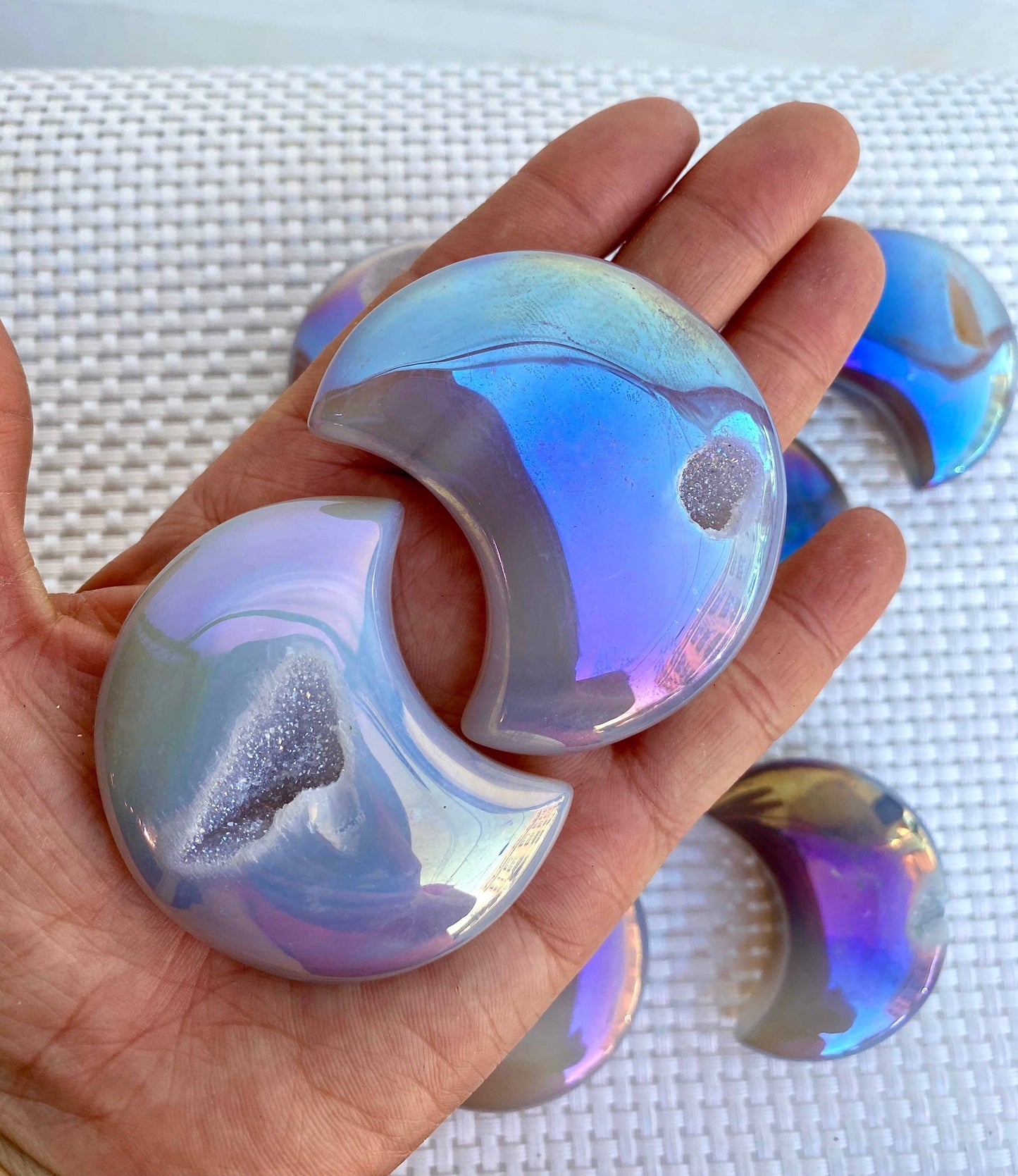 Wholesale Lot 1 lb Angel Aura Agate Moon Crystal Healing