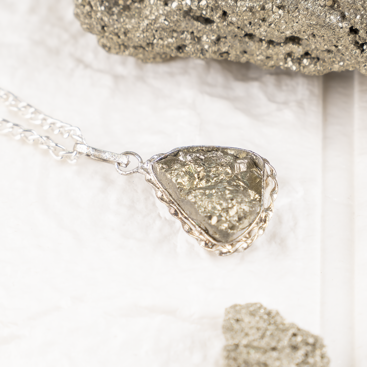 Raw Pyrite Crystal Pendant to Manifest Wealth & Protection