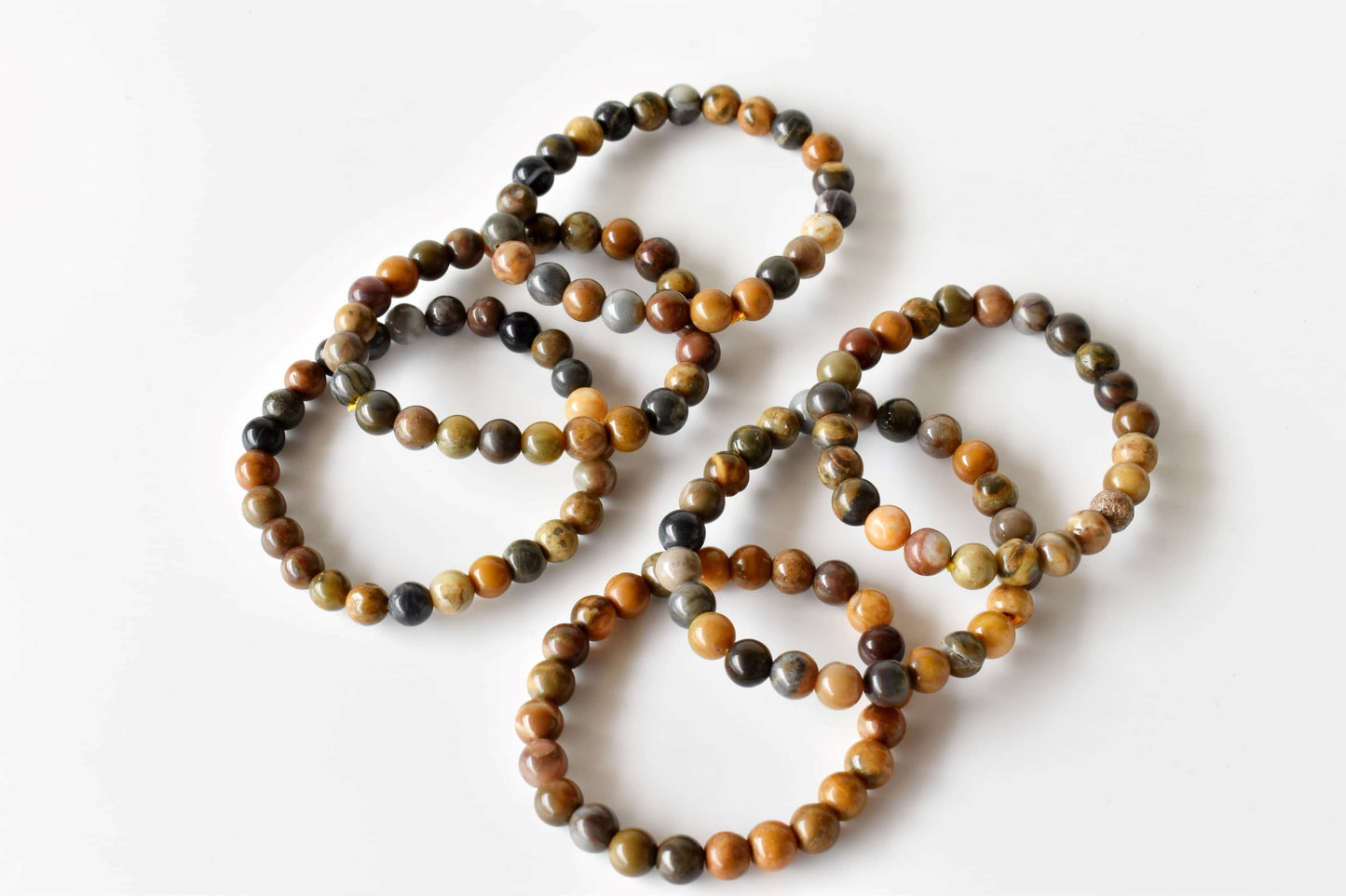 Petrified Wood Crystal Bracelet 6mm and 8mm