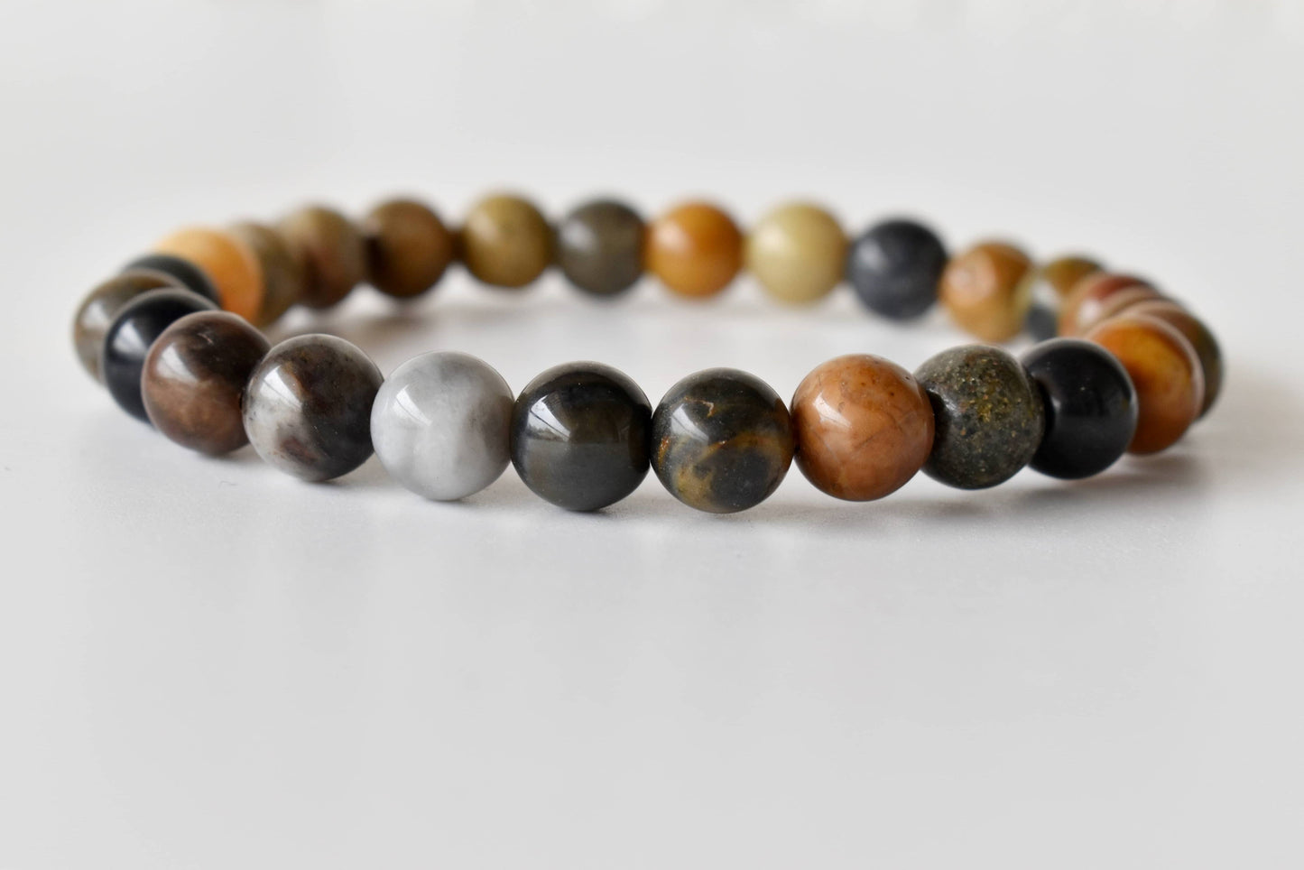 Petrified Wood Crystal Bracelet 6mm and 8mm
