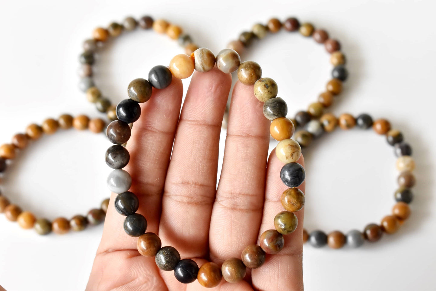 Petrified Wood Crystal Bracelet 6mm and 8mm