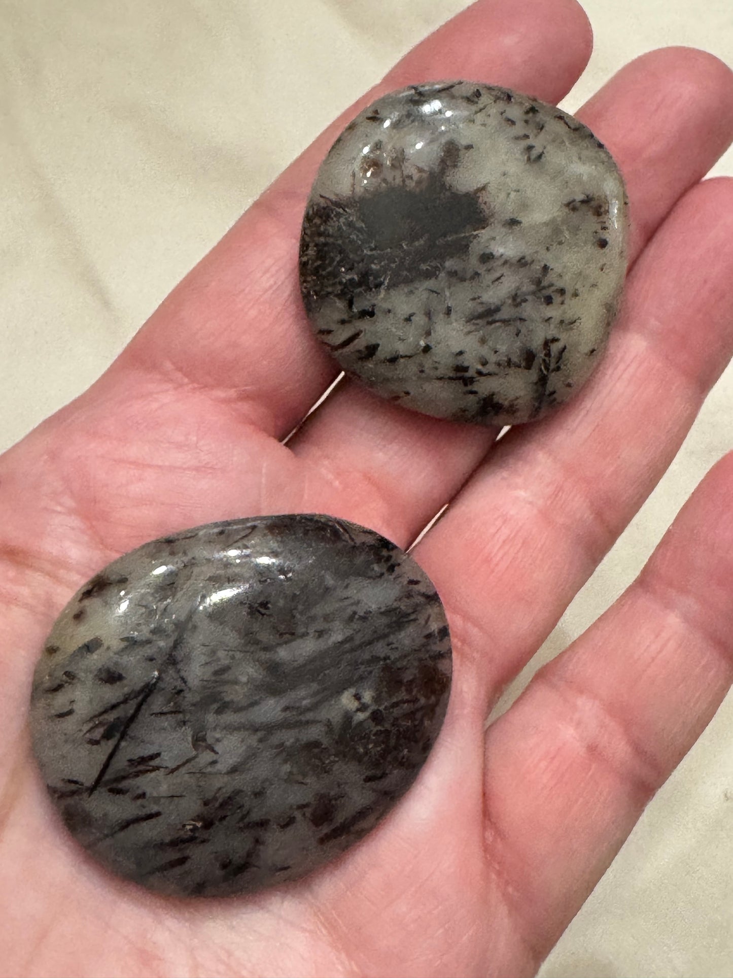 Astrophyllite Crystal Smooth Flat Stone Pocket Palm