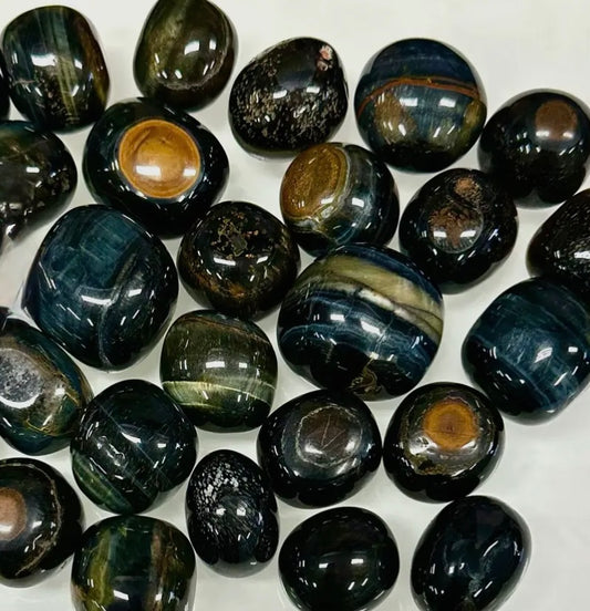 Blue Tiger Eye Tumble Healing 3 Pieces