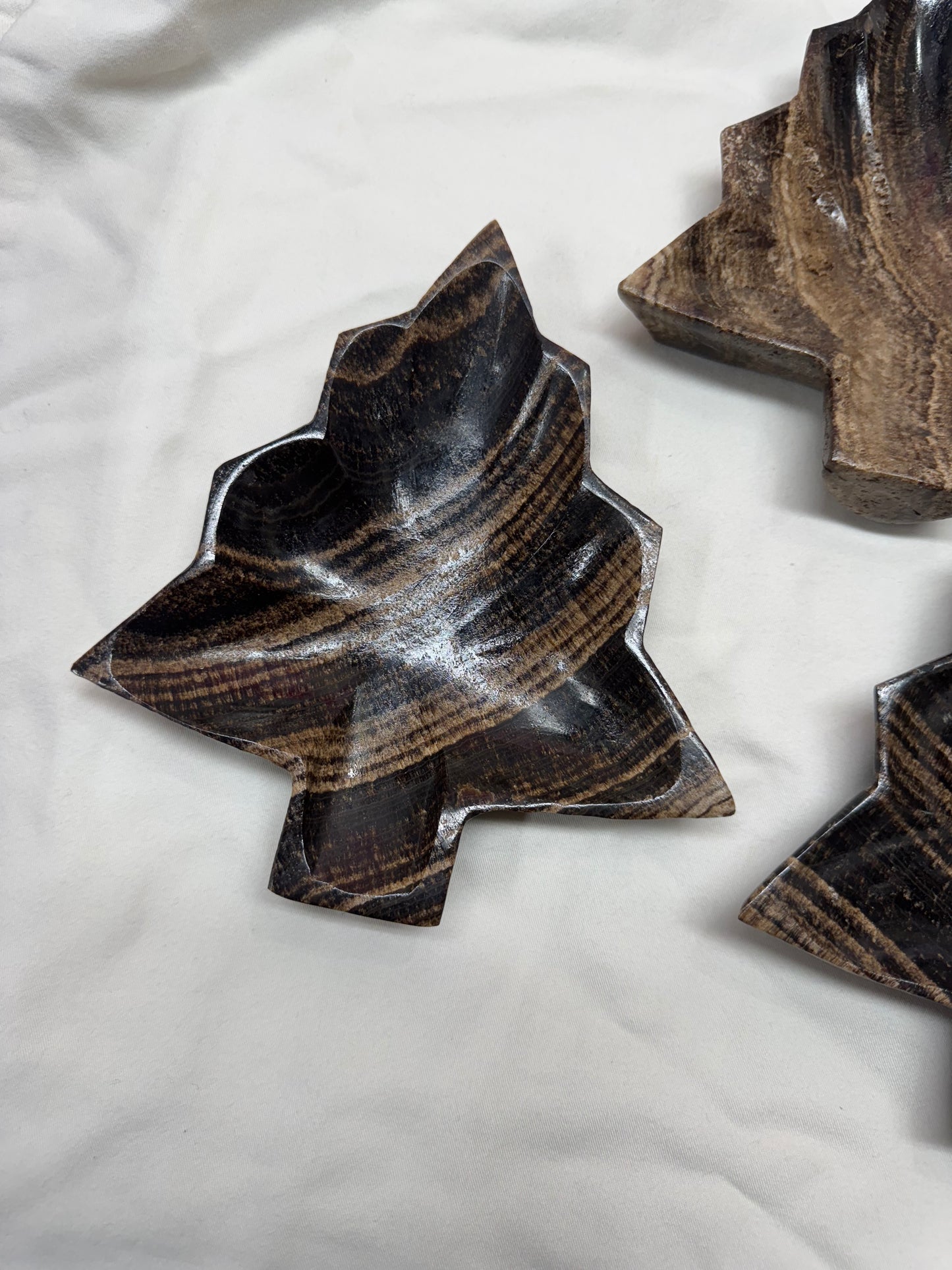 Chocolate Onyx Pine Tree Dish