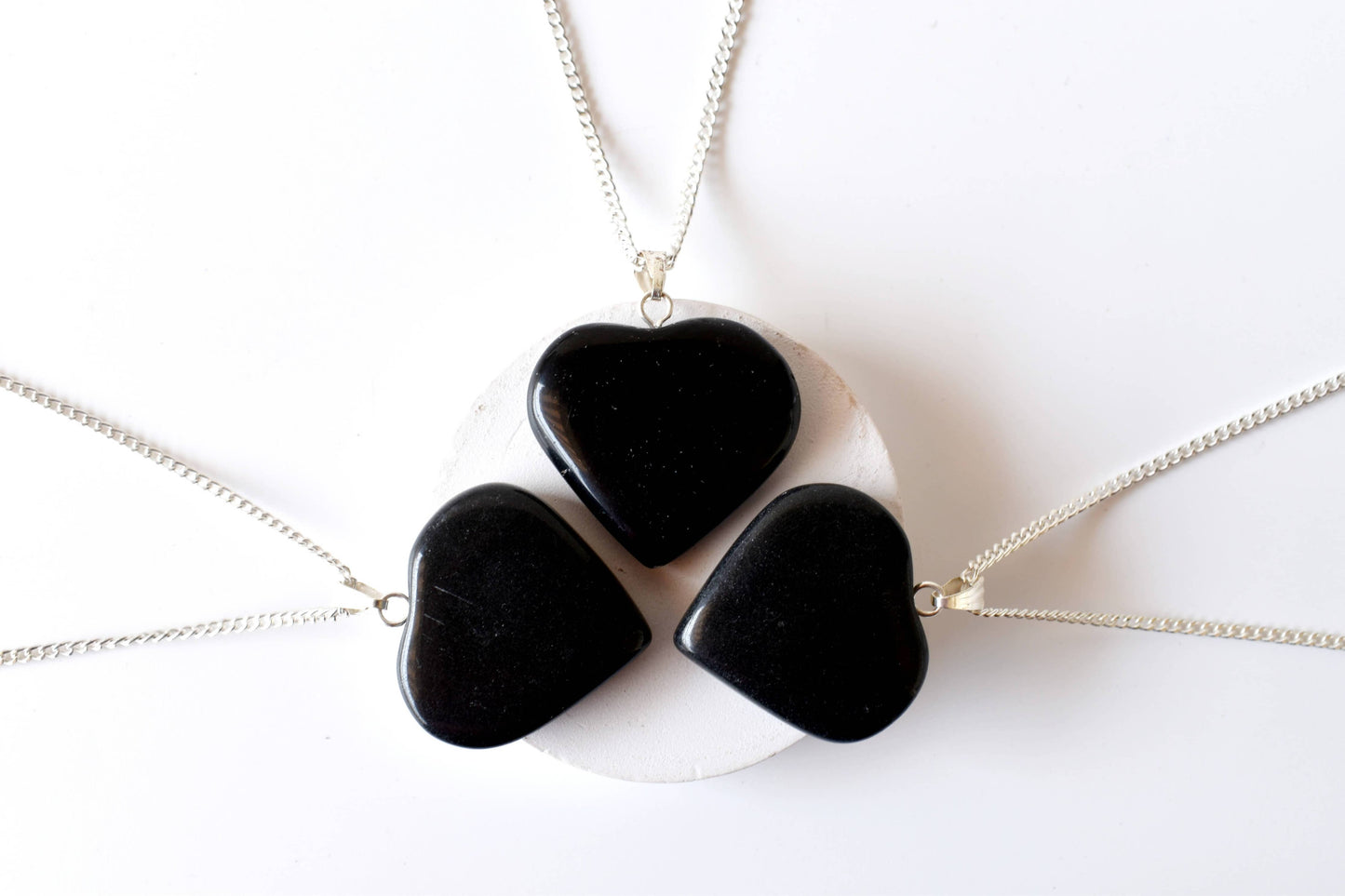 Black Tourmaline Heart Pendant, Heart Crystal Pendant