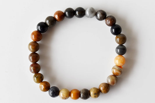 Petrified Wood Crystal Bracelet 6mm and 8mm