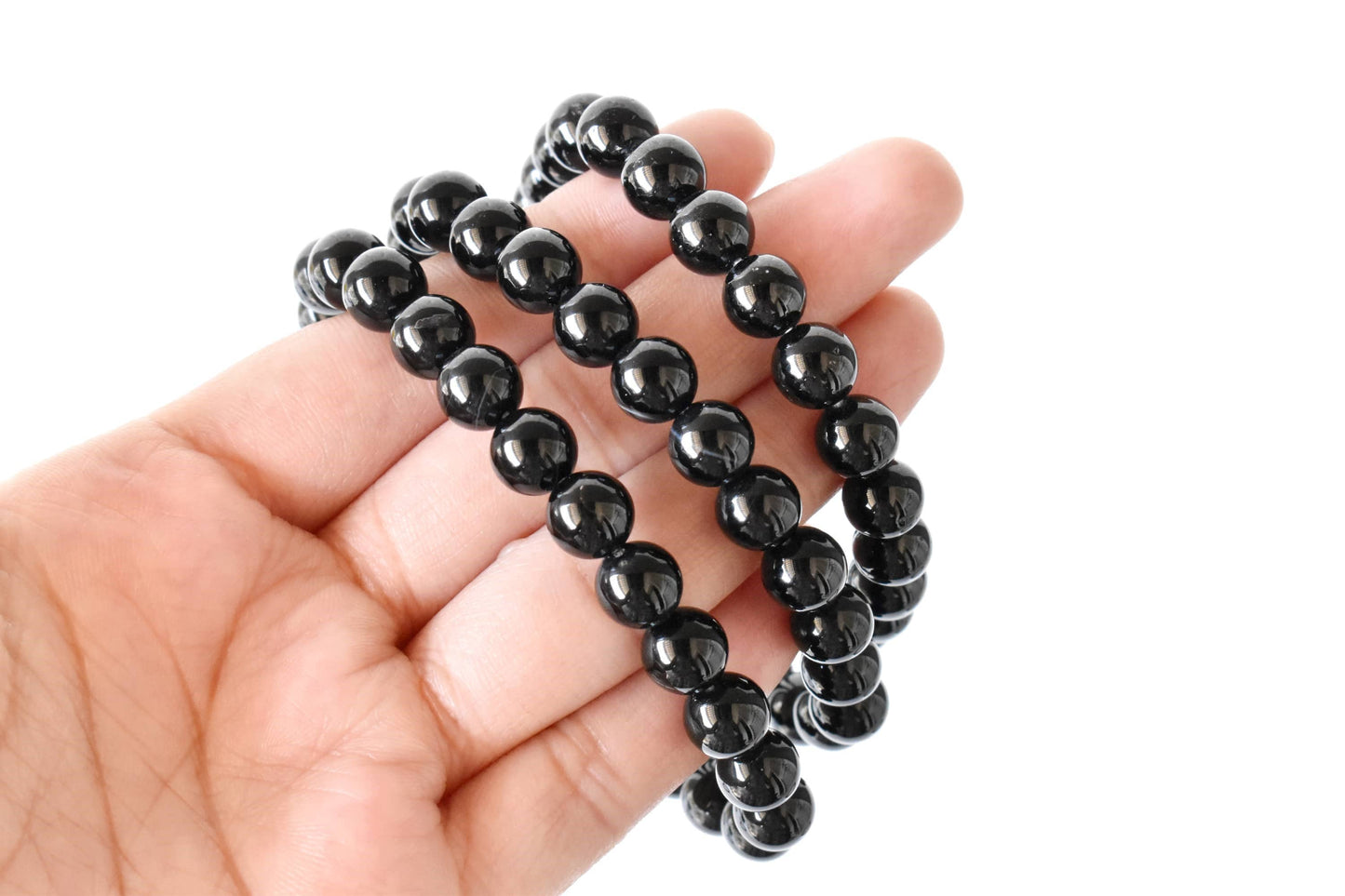 Black Onyx Crystal Gemstone Bracelet 6mm and 8mm