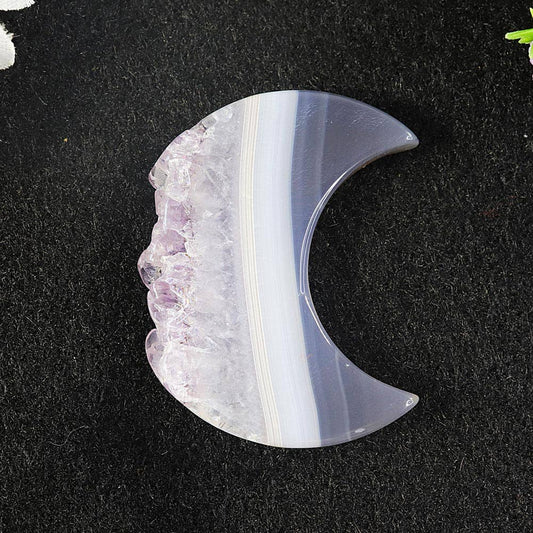 Agate Druze Moon with Amethyst Druze 1 Druze Moon