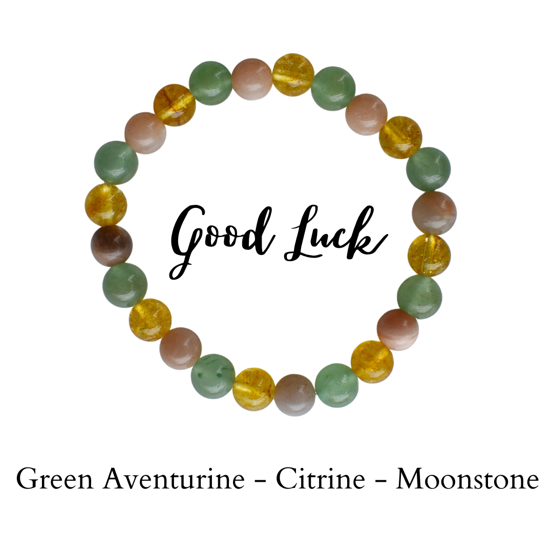 Lucky GOOD LUCK Crystal Intention Bracelet