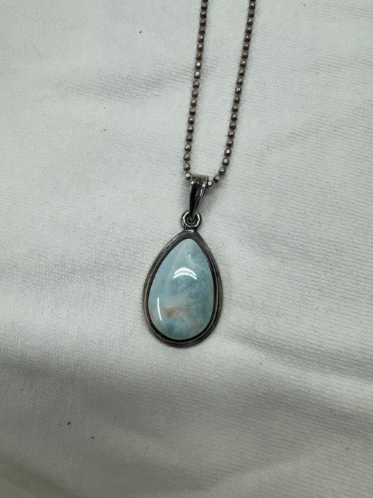 Larimar and Sterling Necklace