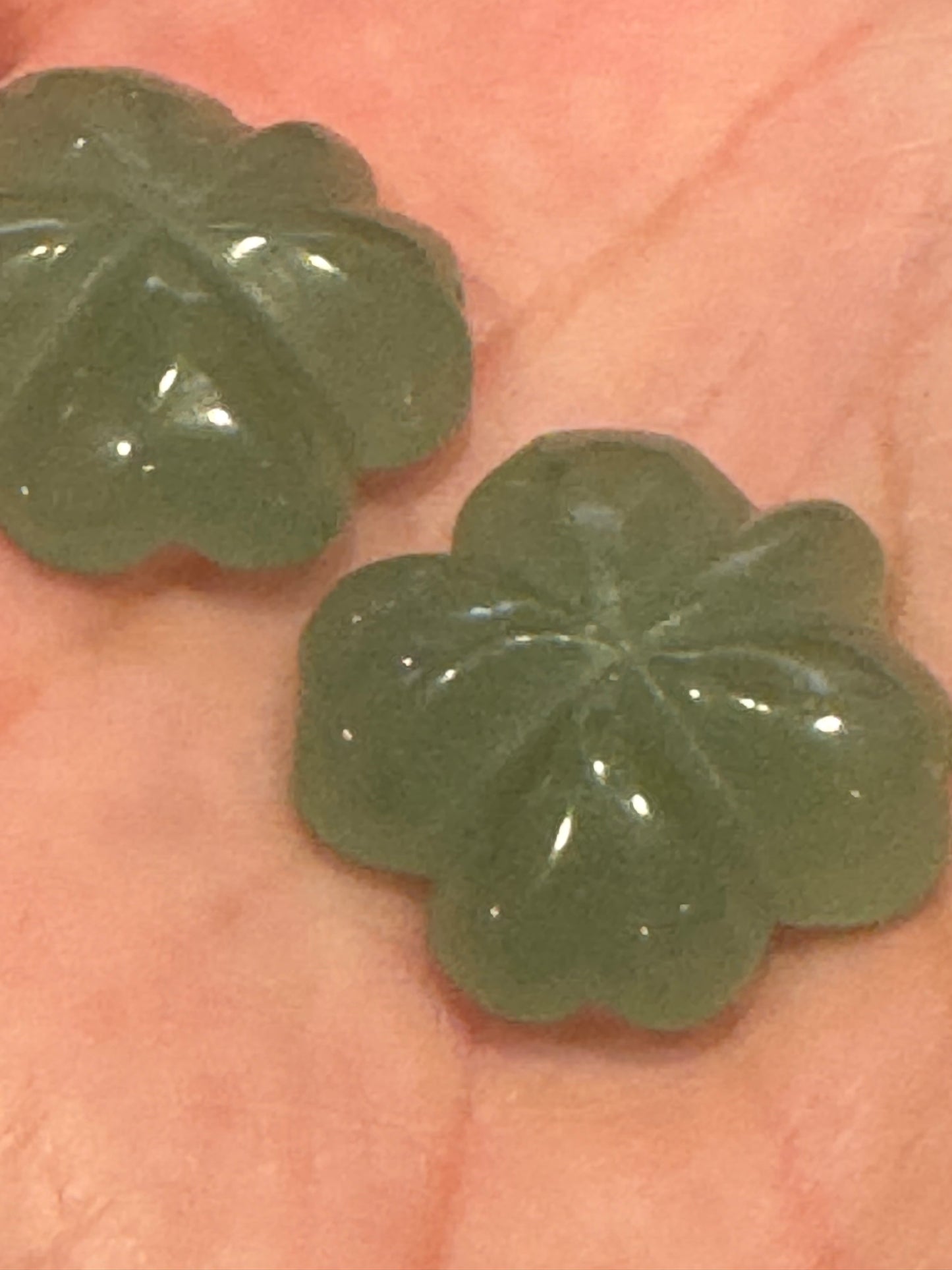 Green Aventurine Clovers Set of 2