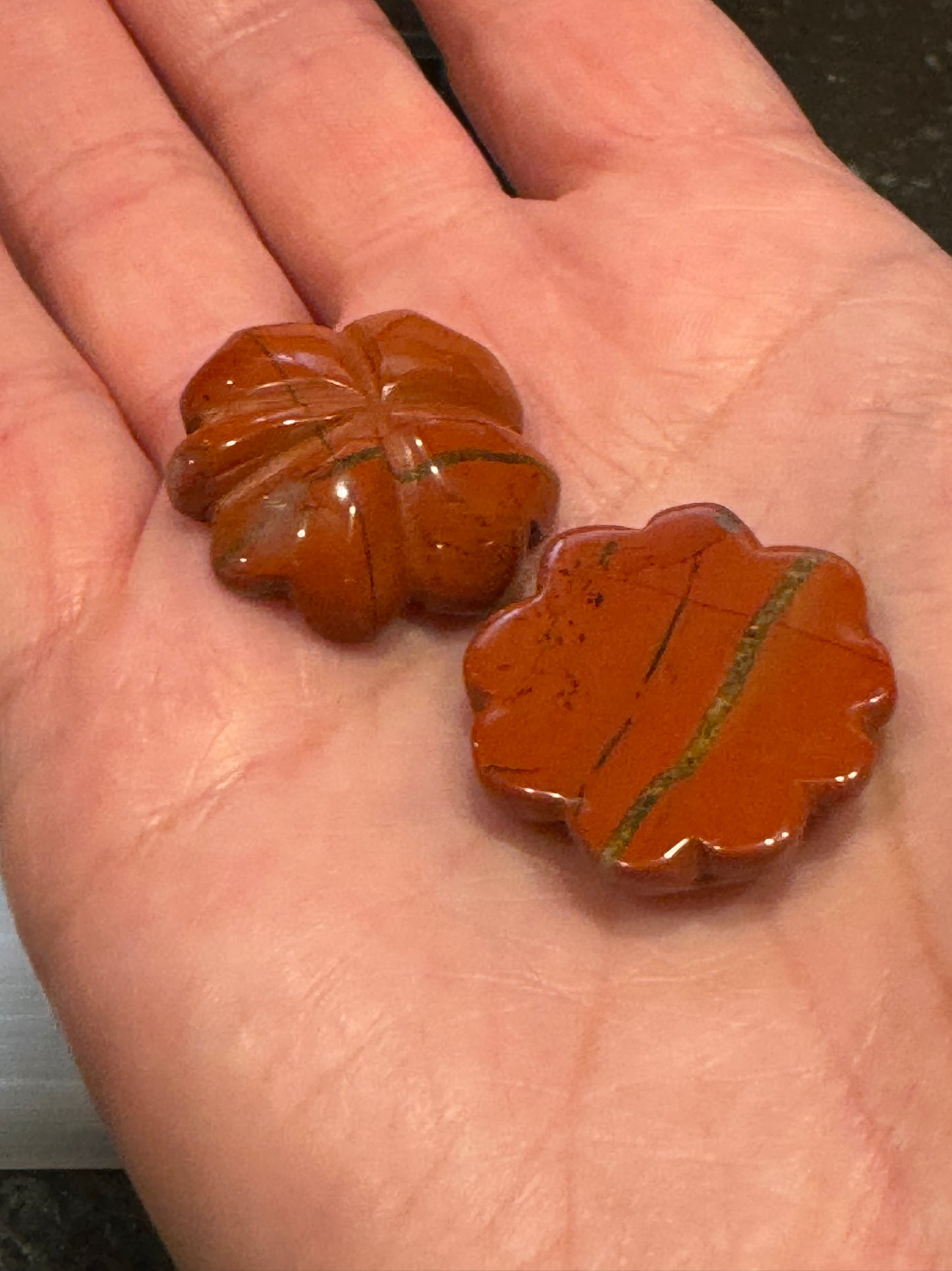 Red Jasper Clover Set of 2