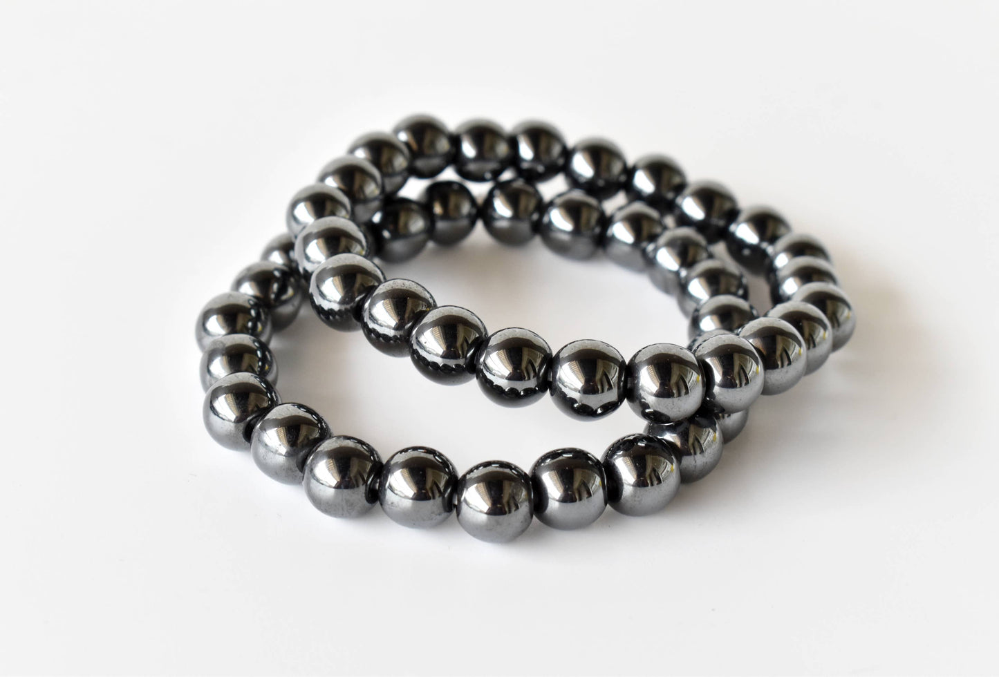 Hematite Crystal Healing Gemstone Bracelet 6mm and 8mm