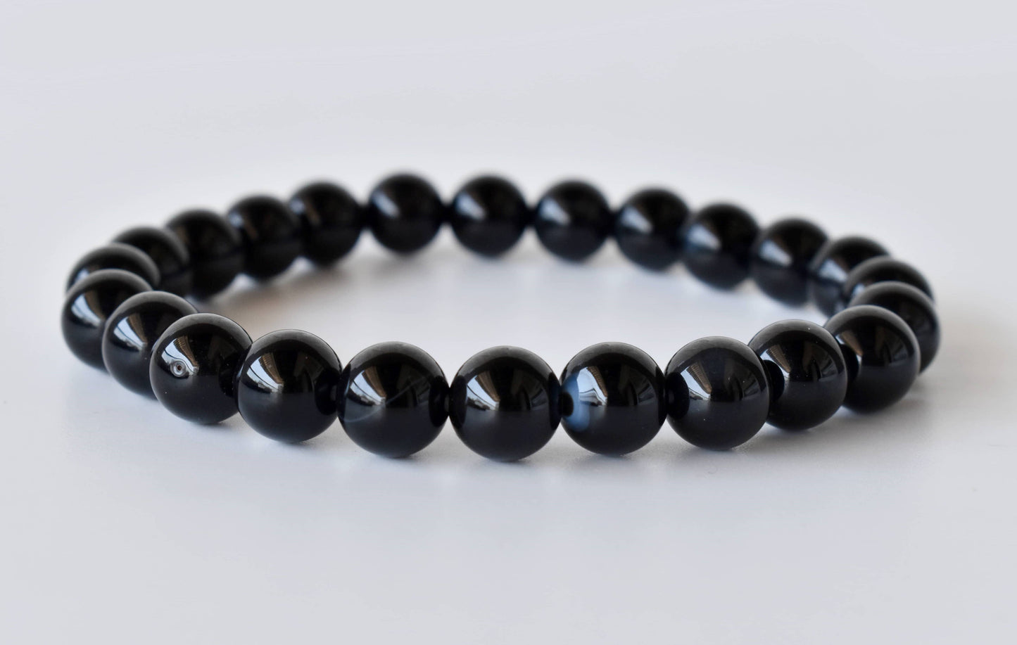 Black Onyx Crystal Gemstone Bracelet 6mm and 8mm