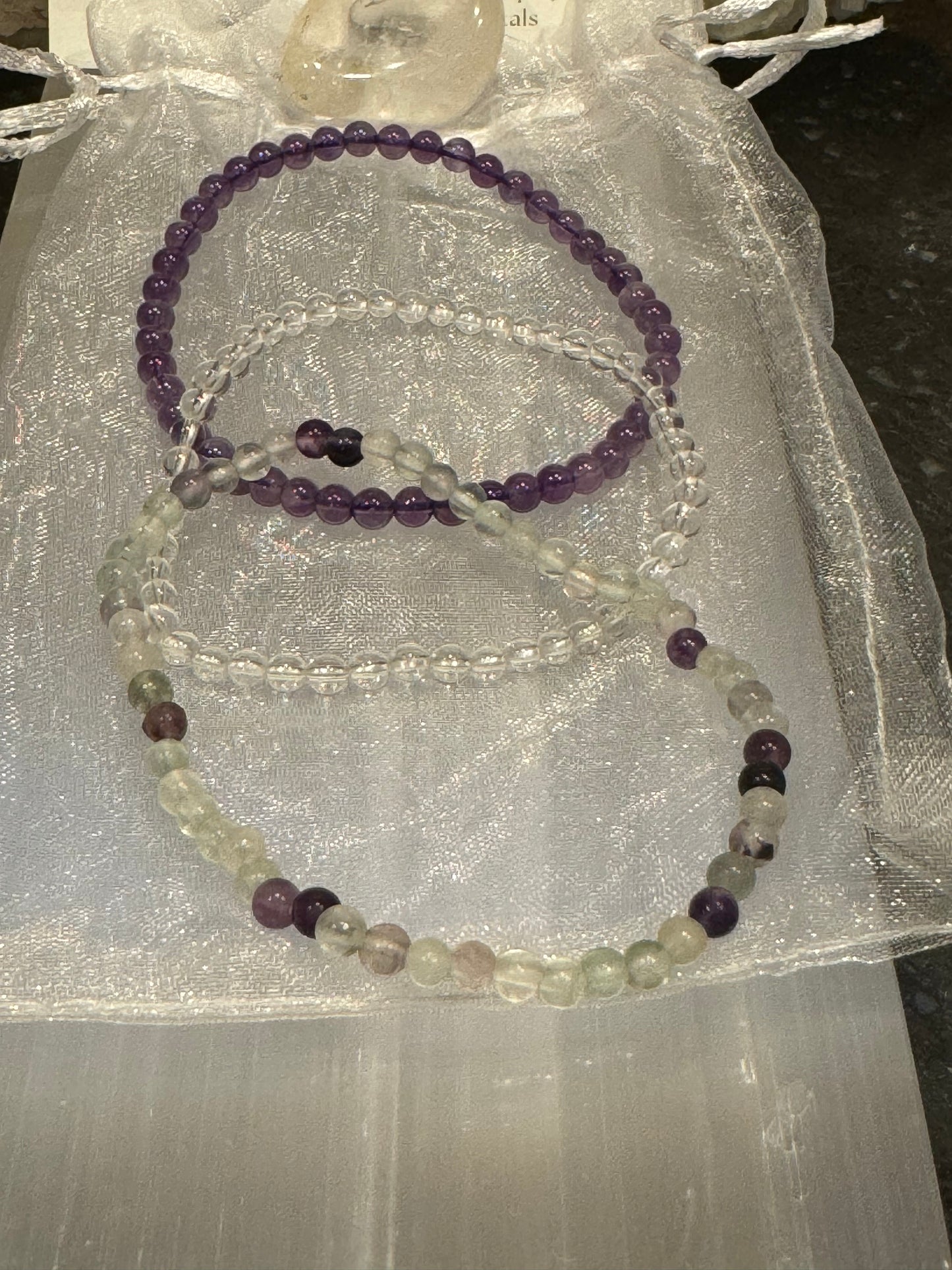 Spirituality Manifesting Crystal Bracelet Set 4mm