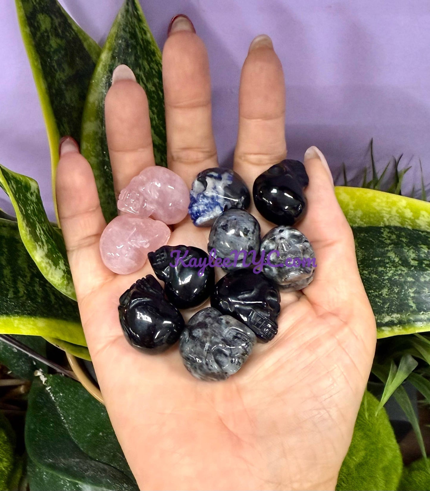 Natural Mix Crystal 1” Skull Healing Energy