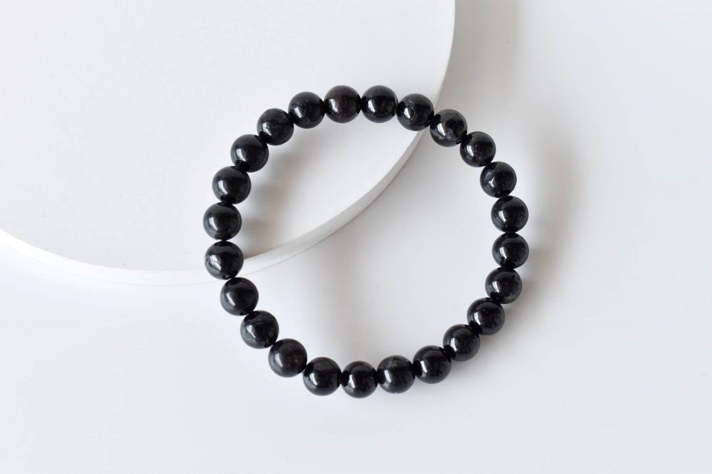 Black Tourmaline Crystal Gemstone Bracelet 6mm and 8mm